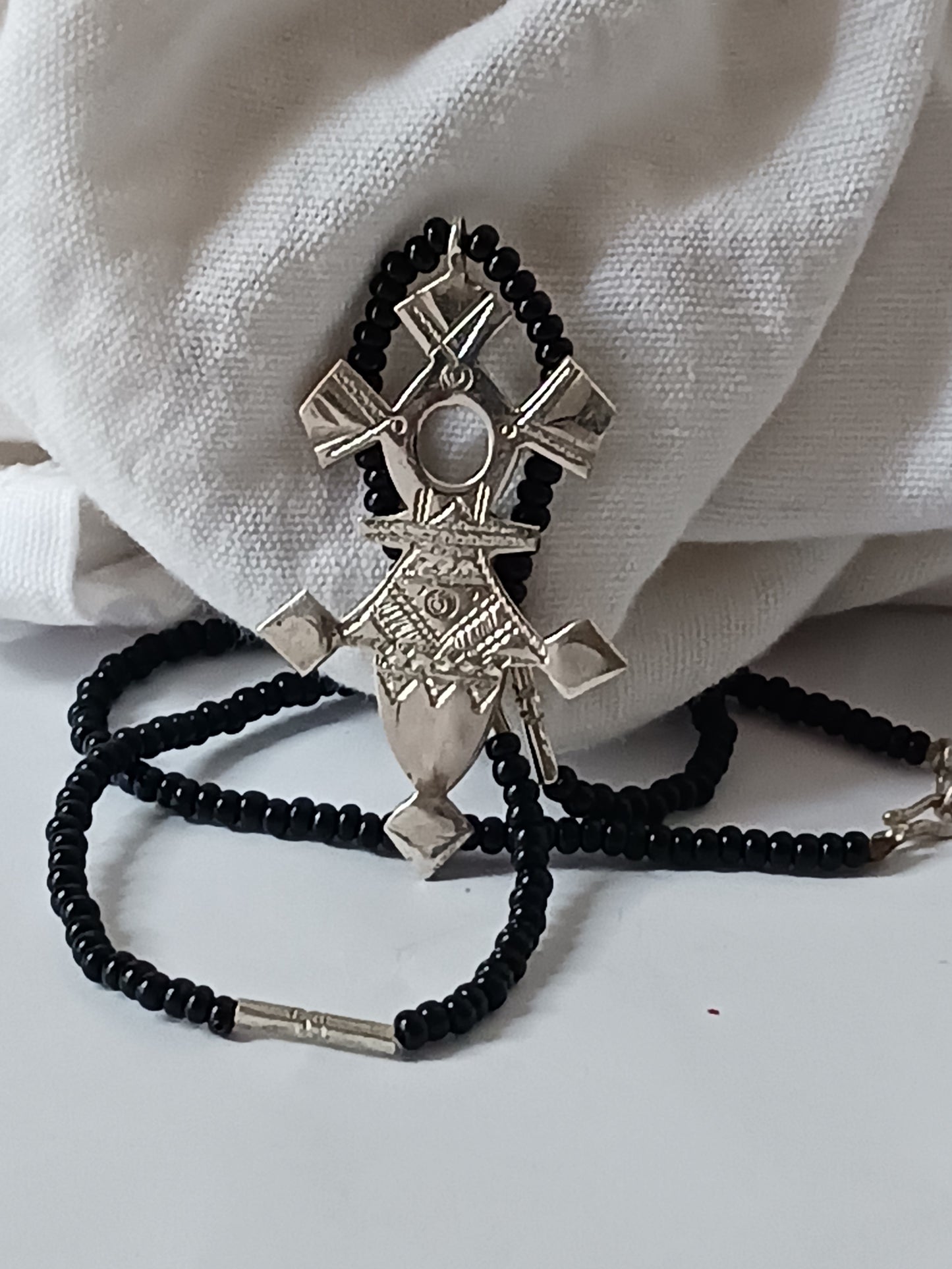 Collier Croix touareg en argent massif