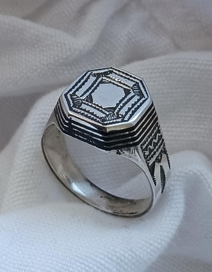 Bague touareg en argent massif