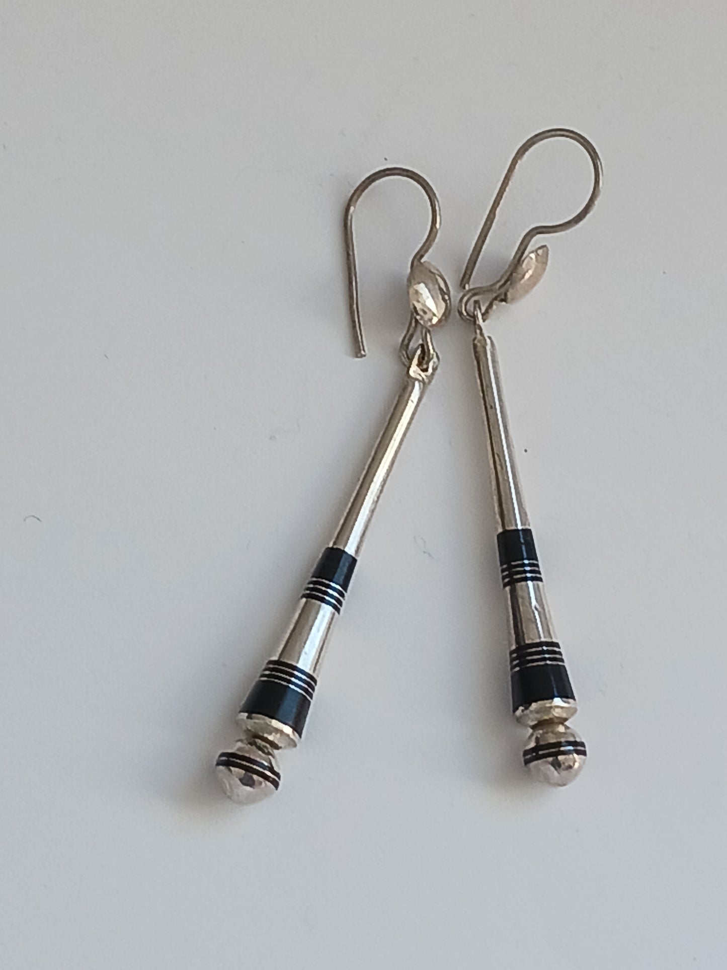 Boucles d'oreilles touareg en argent massif et bois d'ébène