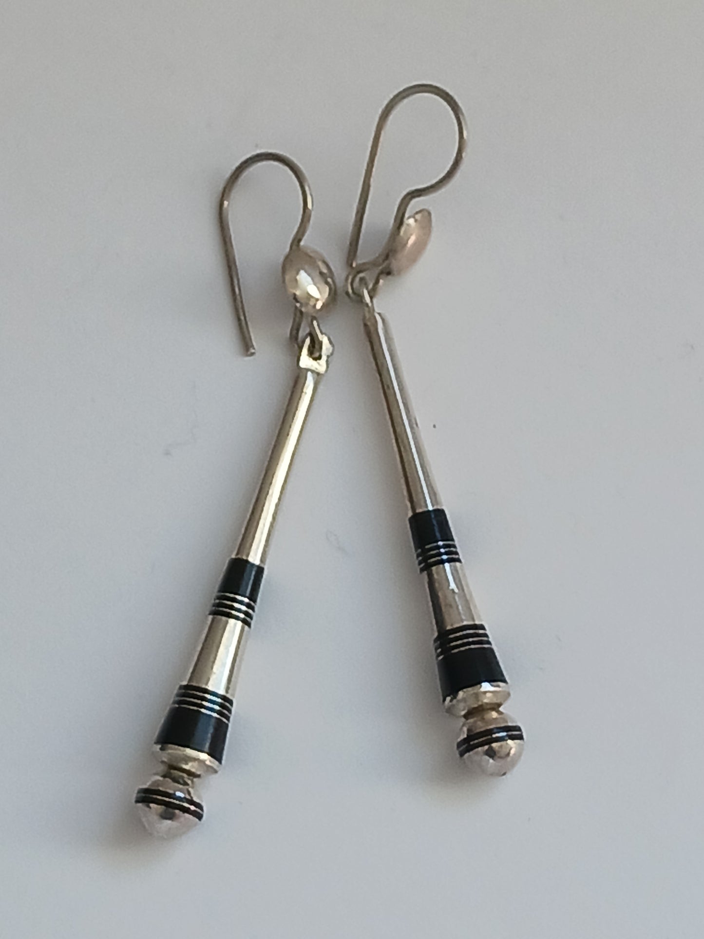 Boucles d'oreilles touareg en argent massif et bois d'ébène