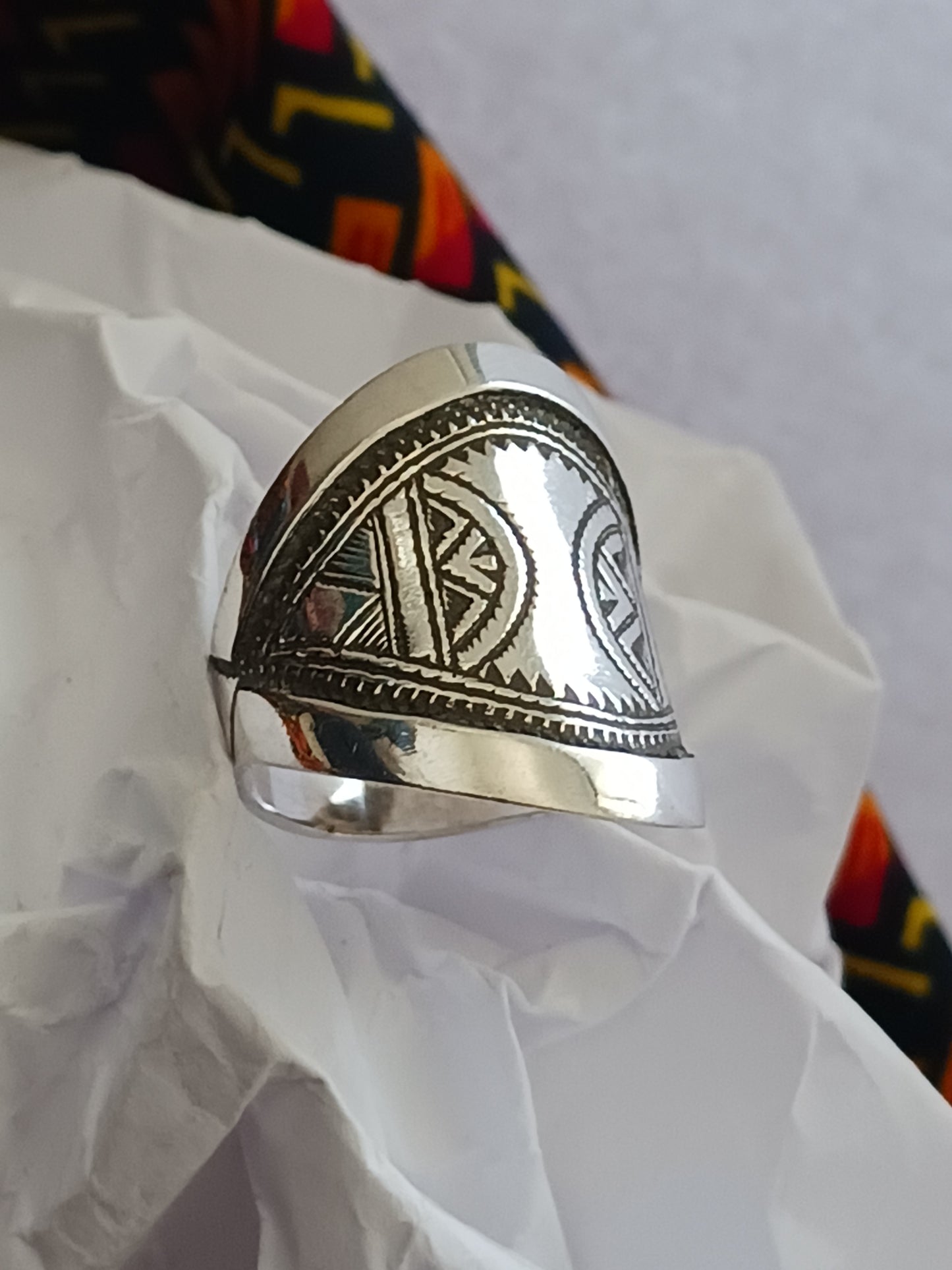 Bague touareg en argent massif