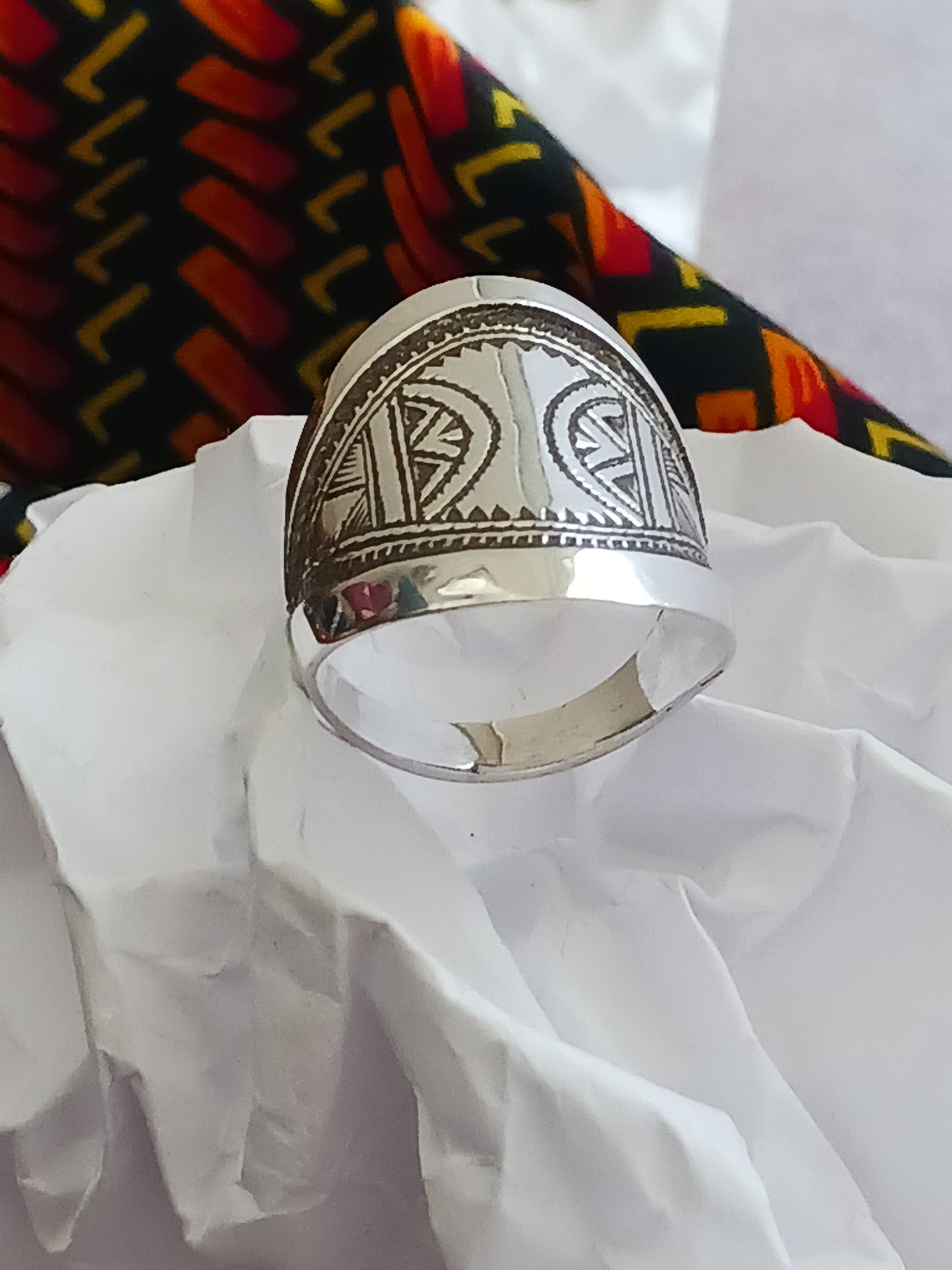 Bague touareg en argent massif