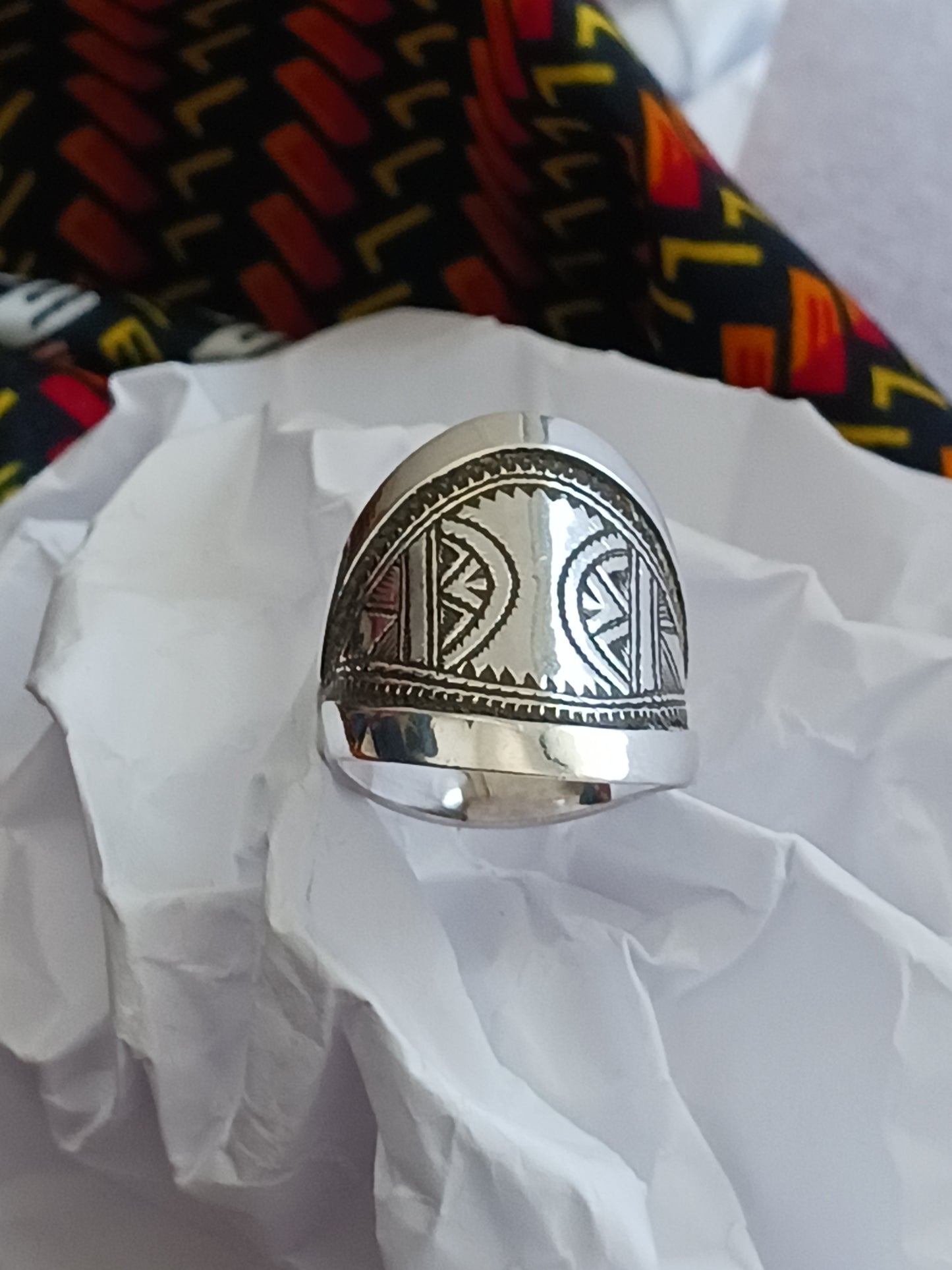 Bague touareg en argent massif