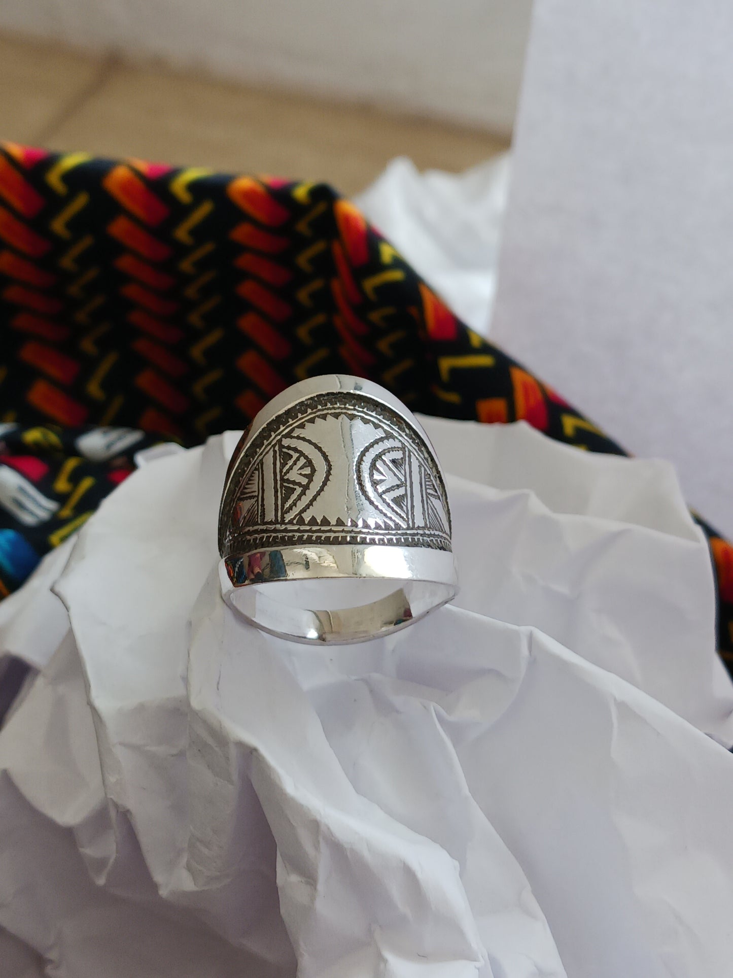 Bague touareg en argent massif