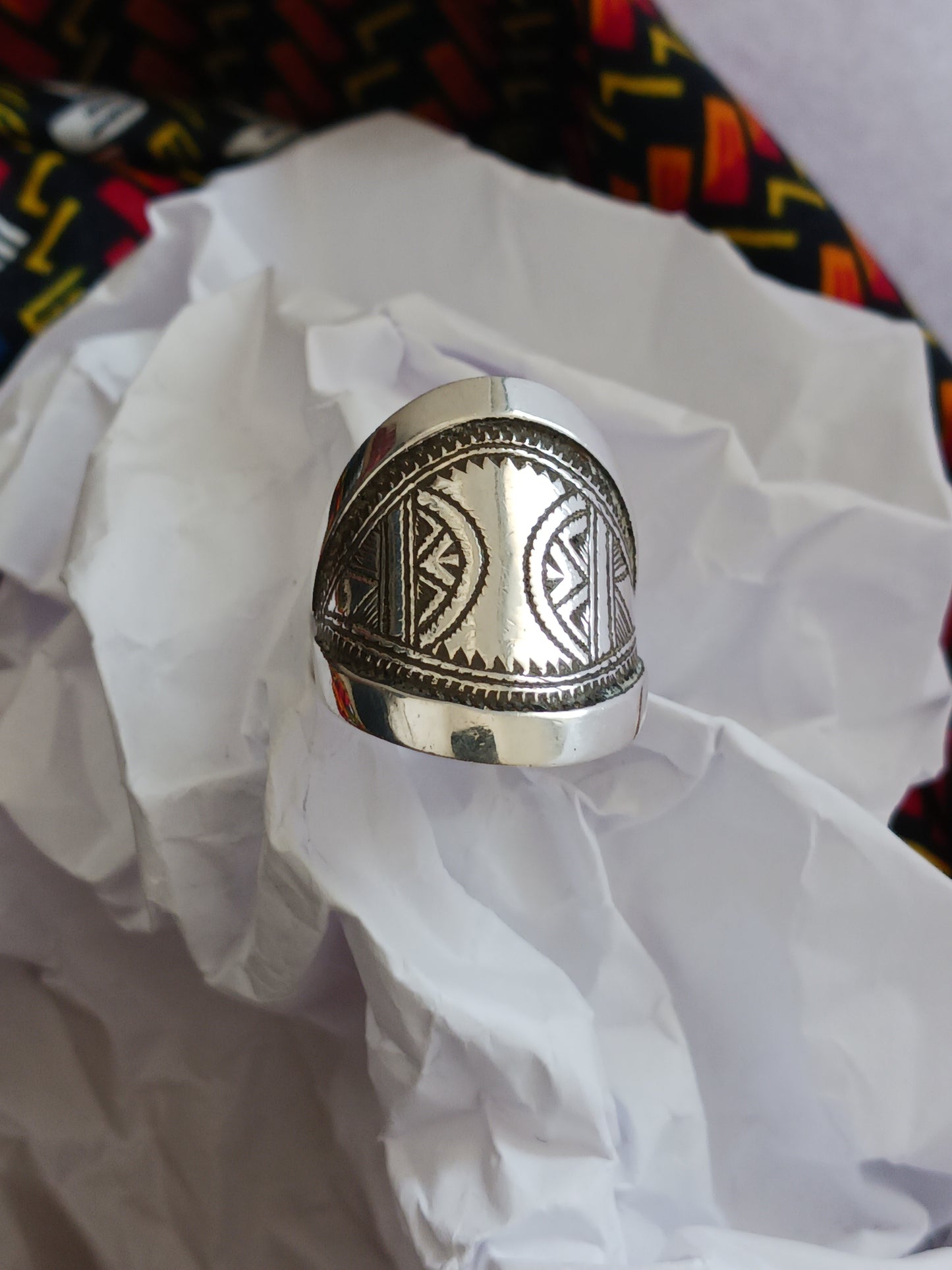 Bague touareg en argent massif
