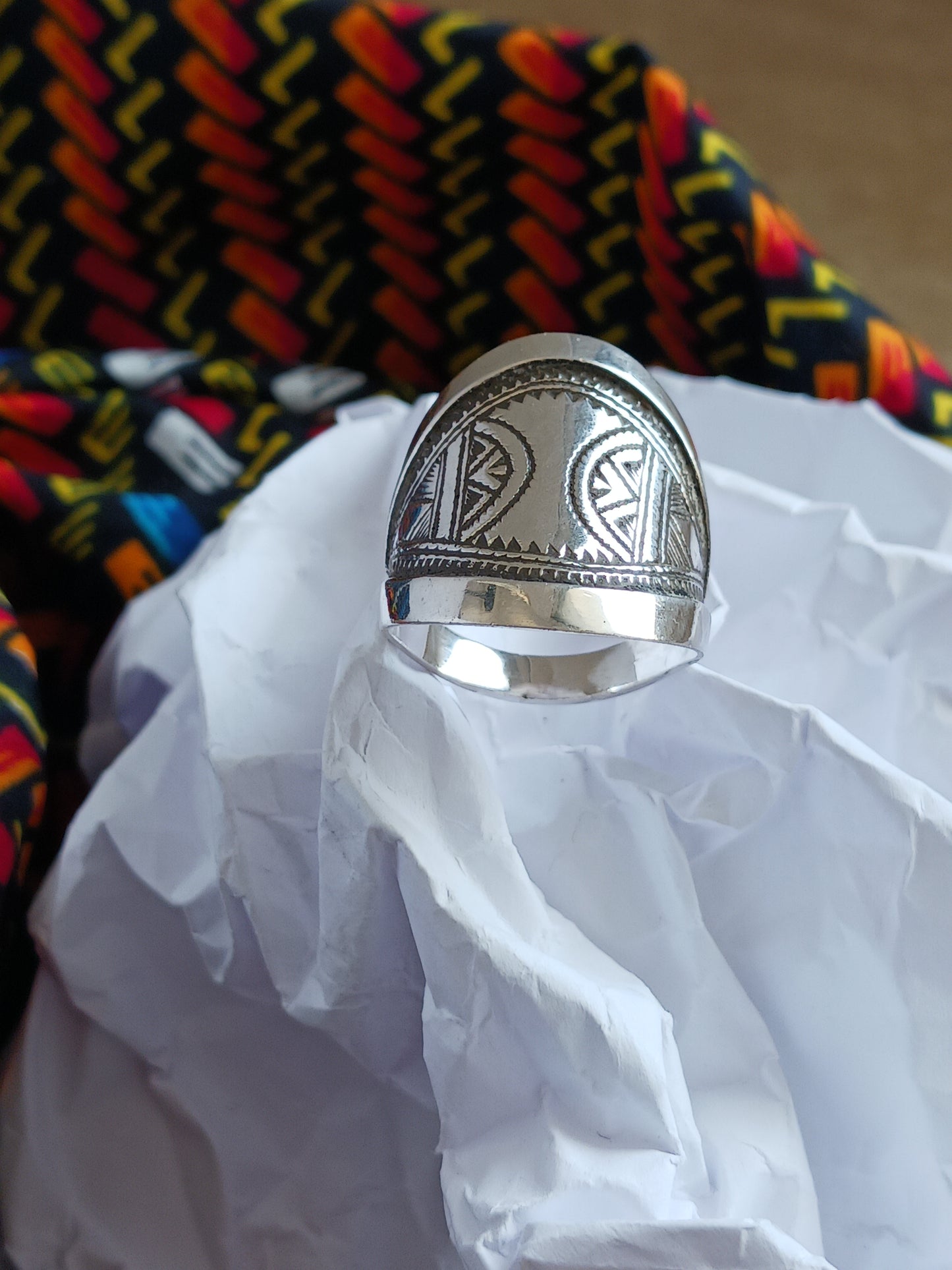 Bague touareg en argent massif