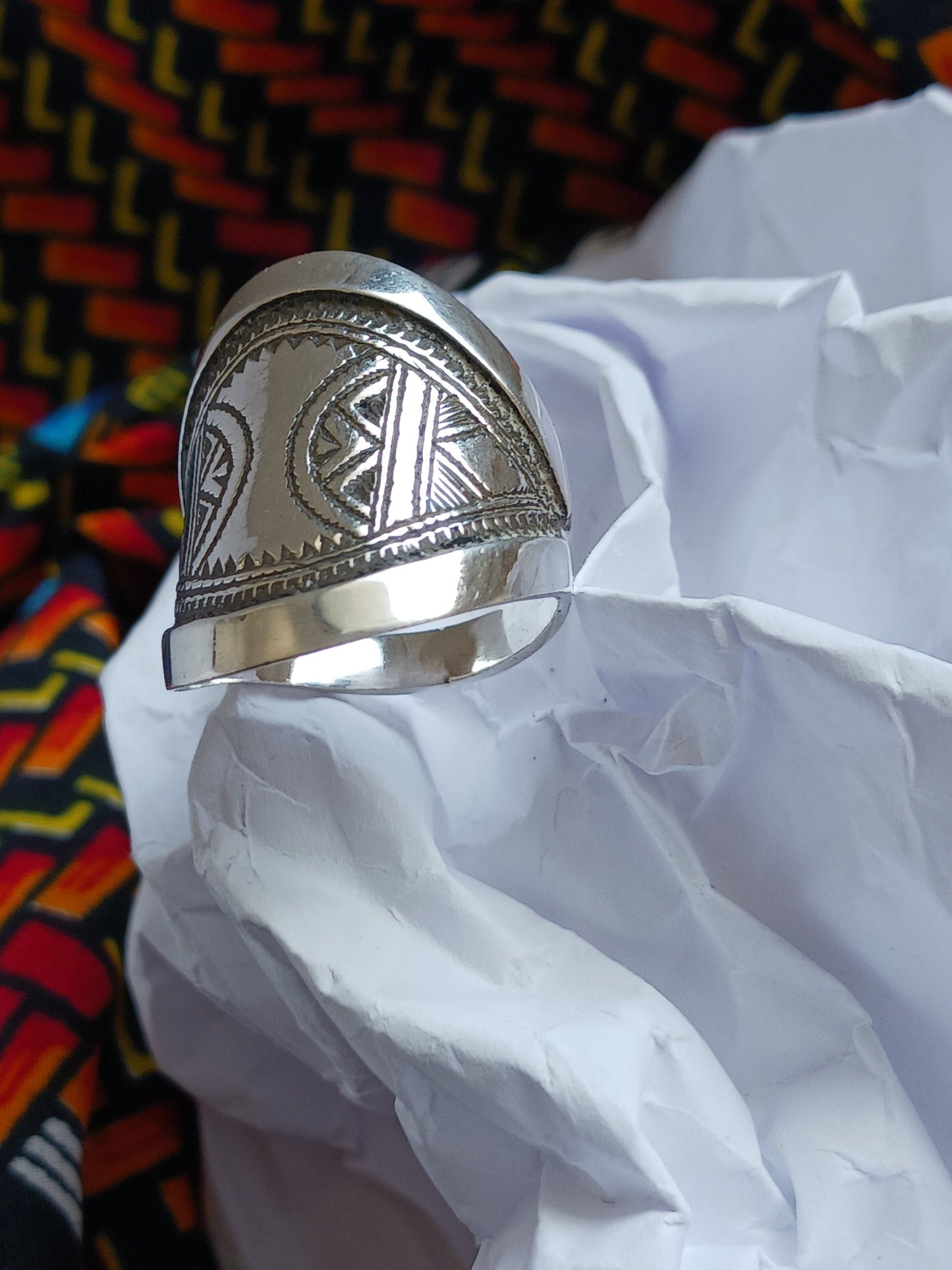 Bague touareg en argent massif