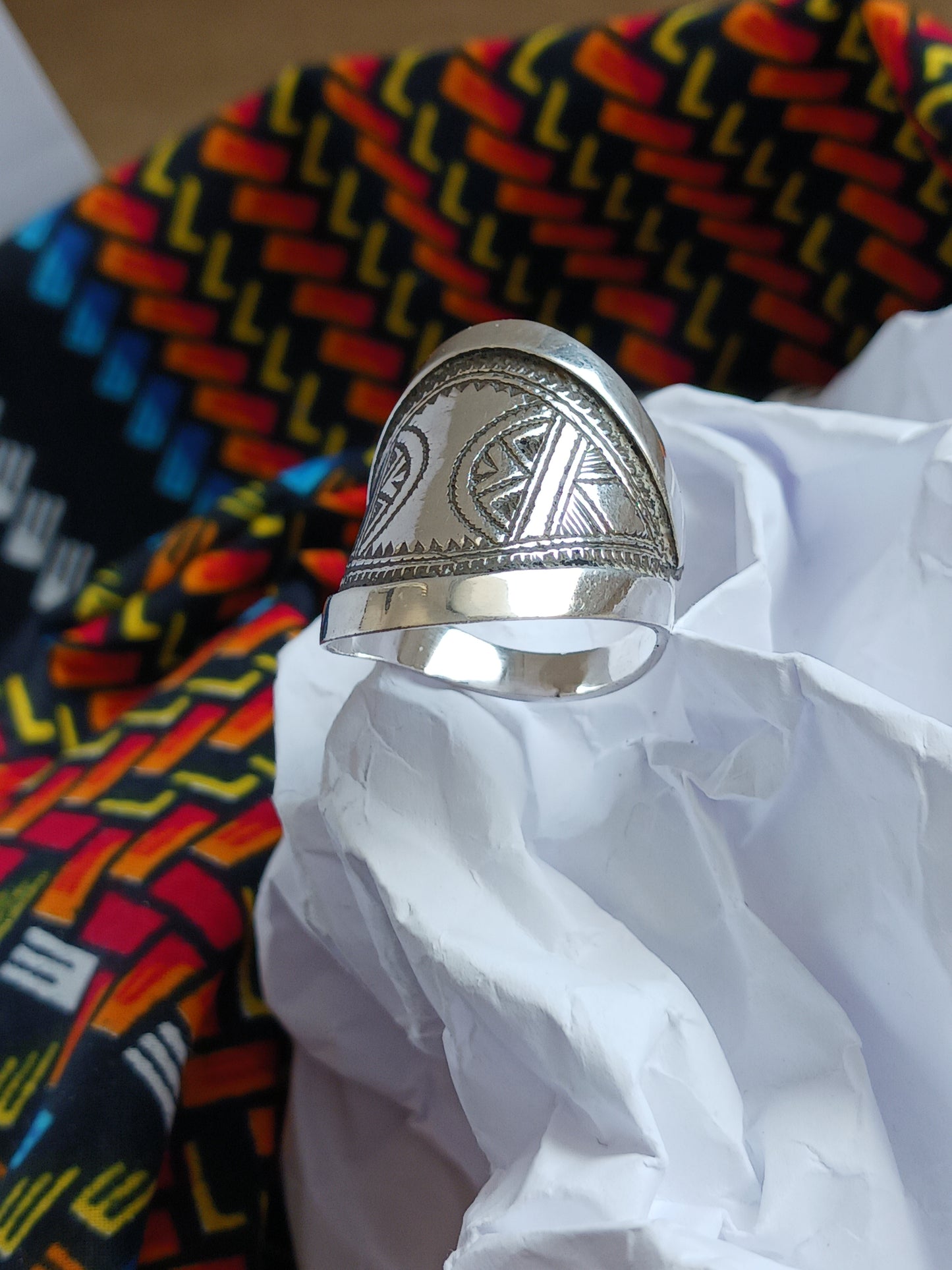Bague touareg en argent massif