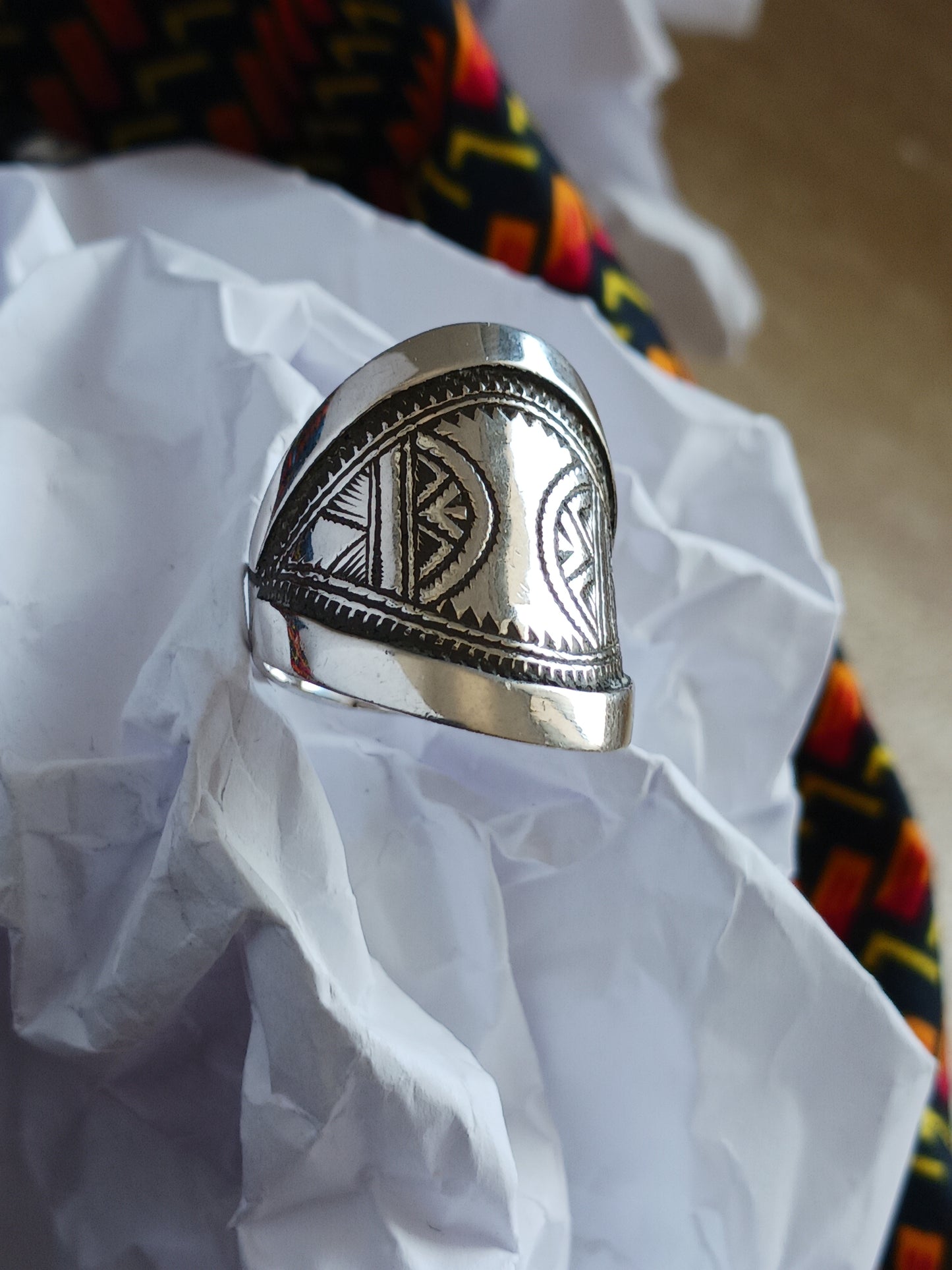 Bague touareg en argent massif