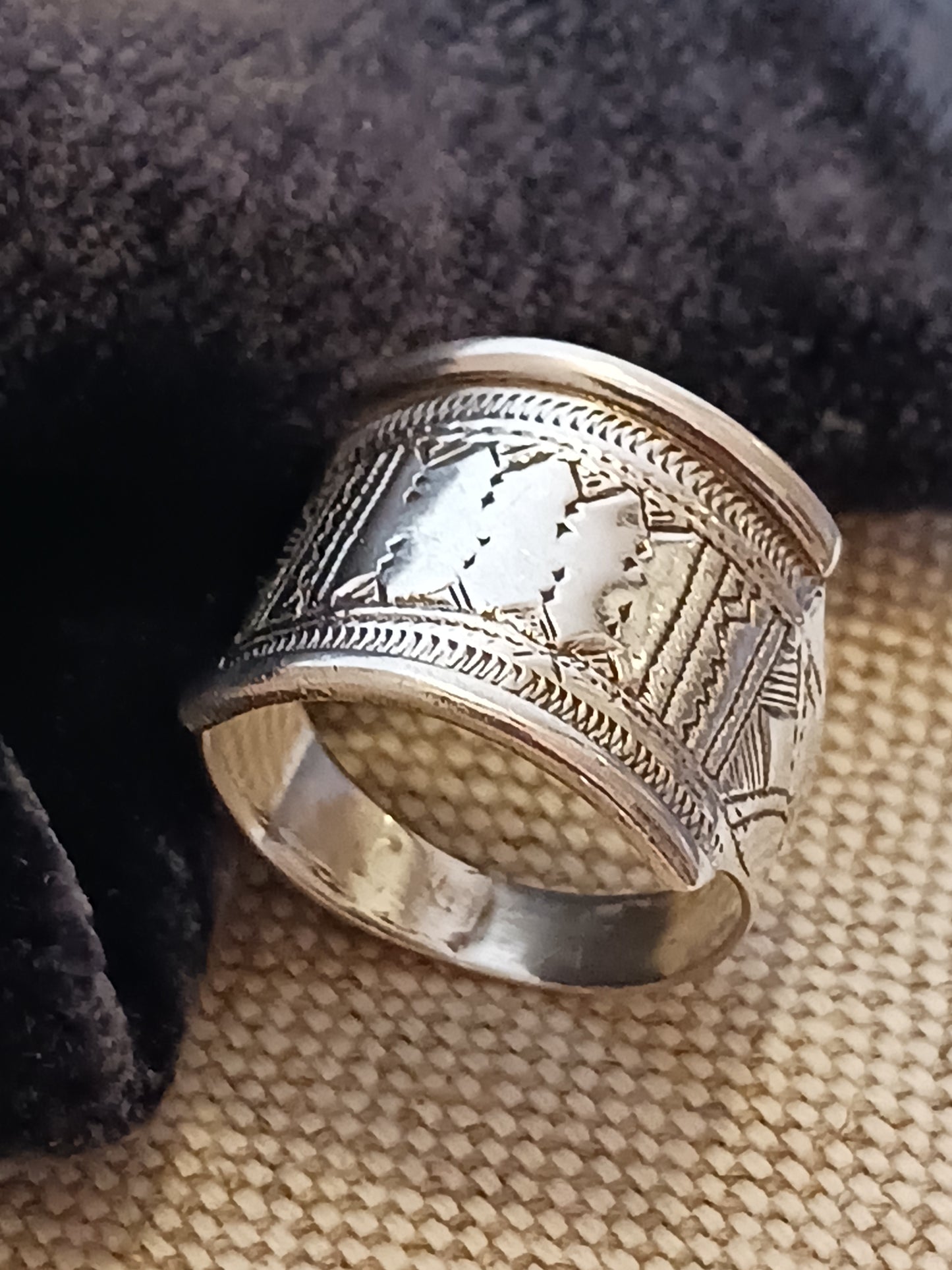Bague touareg en argent massif
