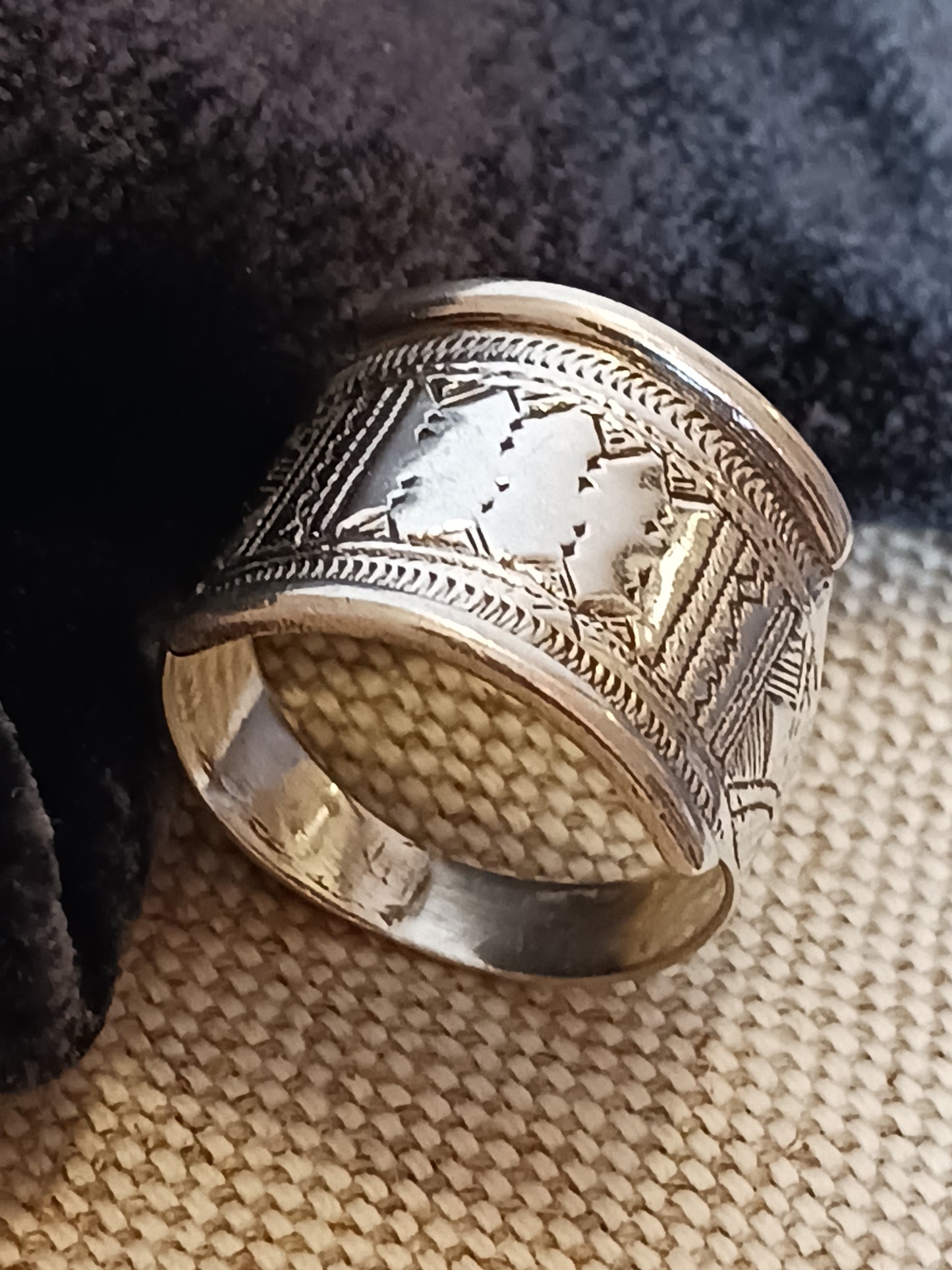 Bague touareg en argent massif