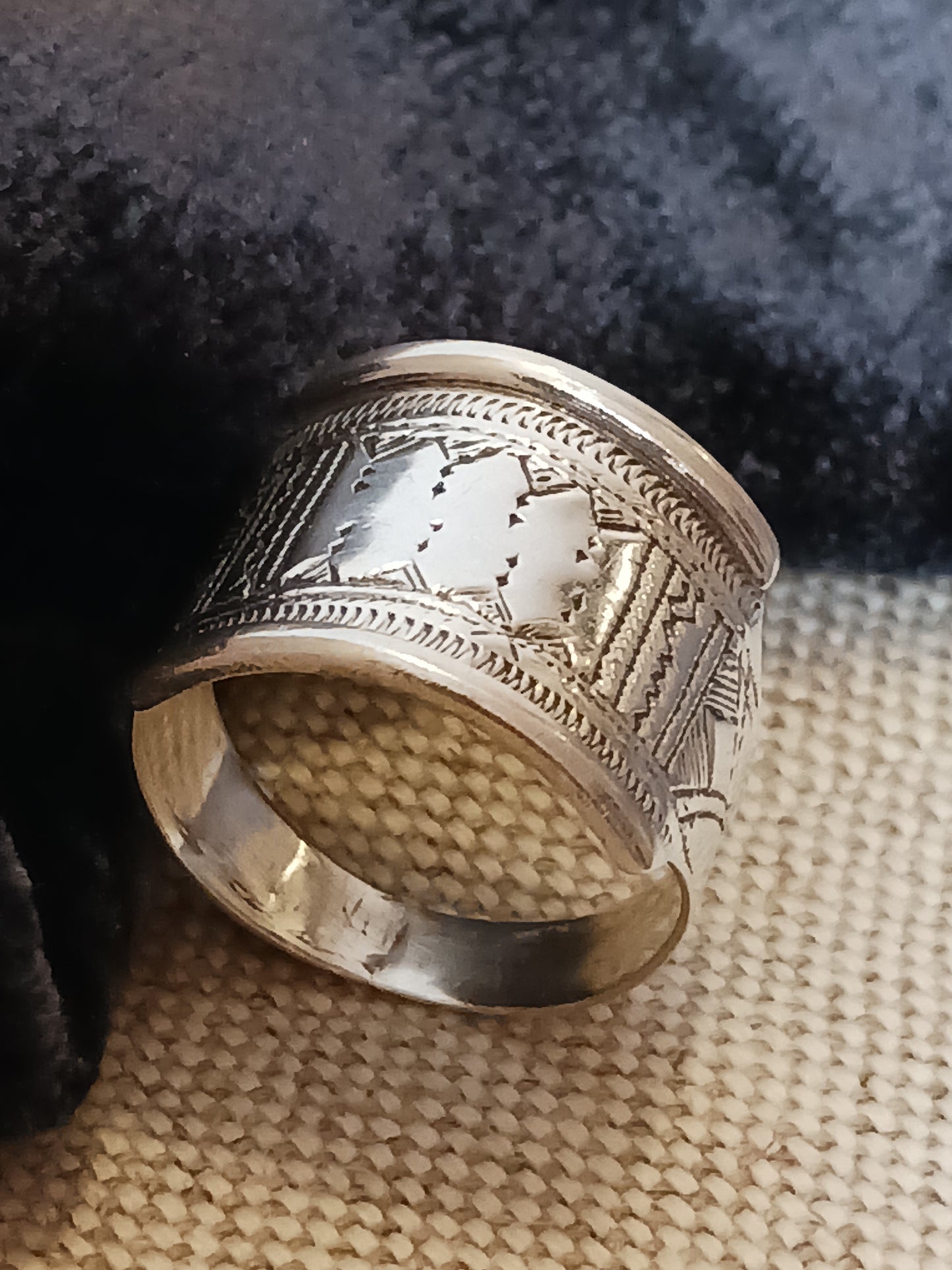 Bague touareg en argent massif