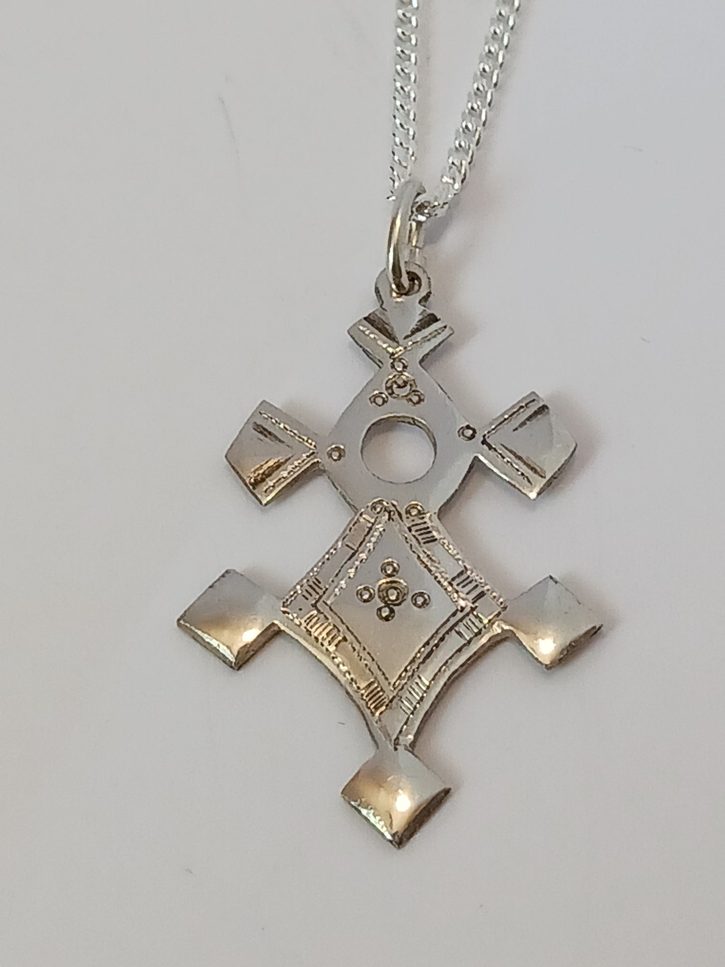 Collier Croix touareg en argent massif