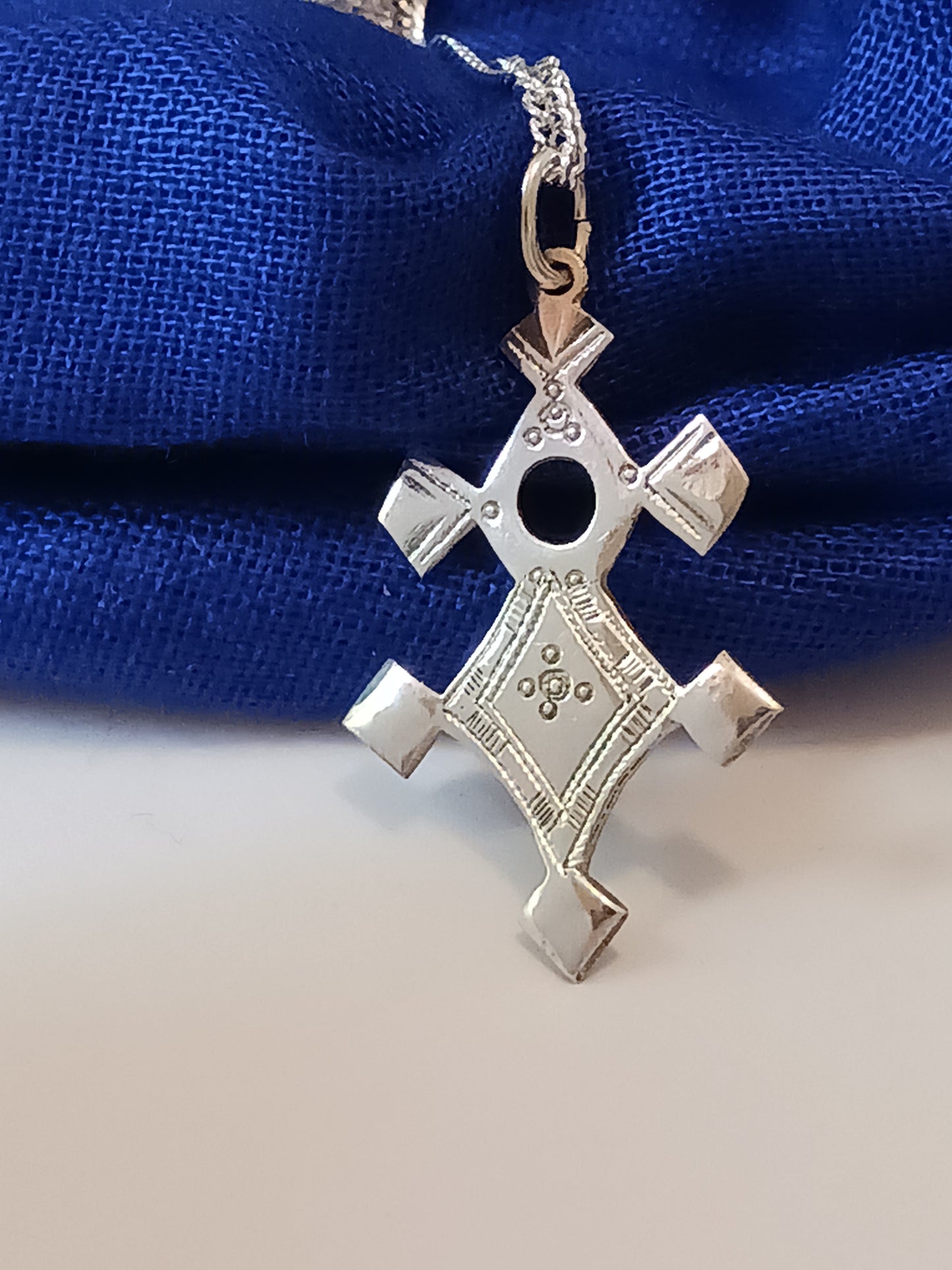 Collier Croix touareg en argent massif