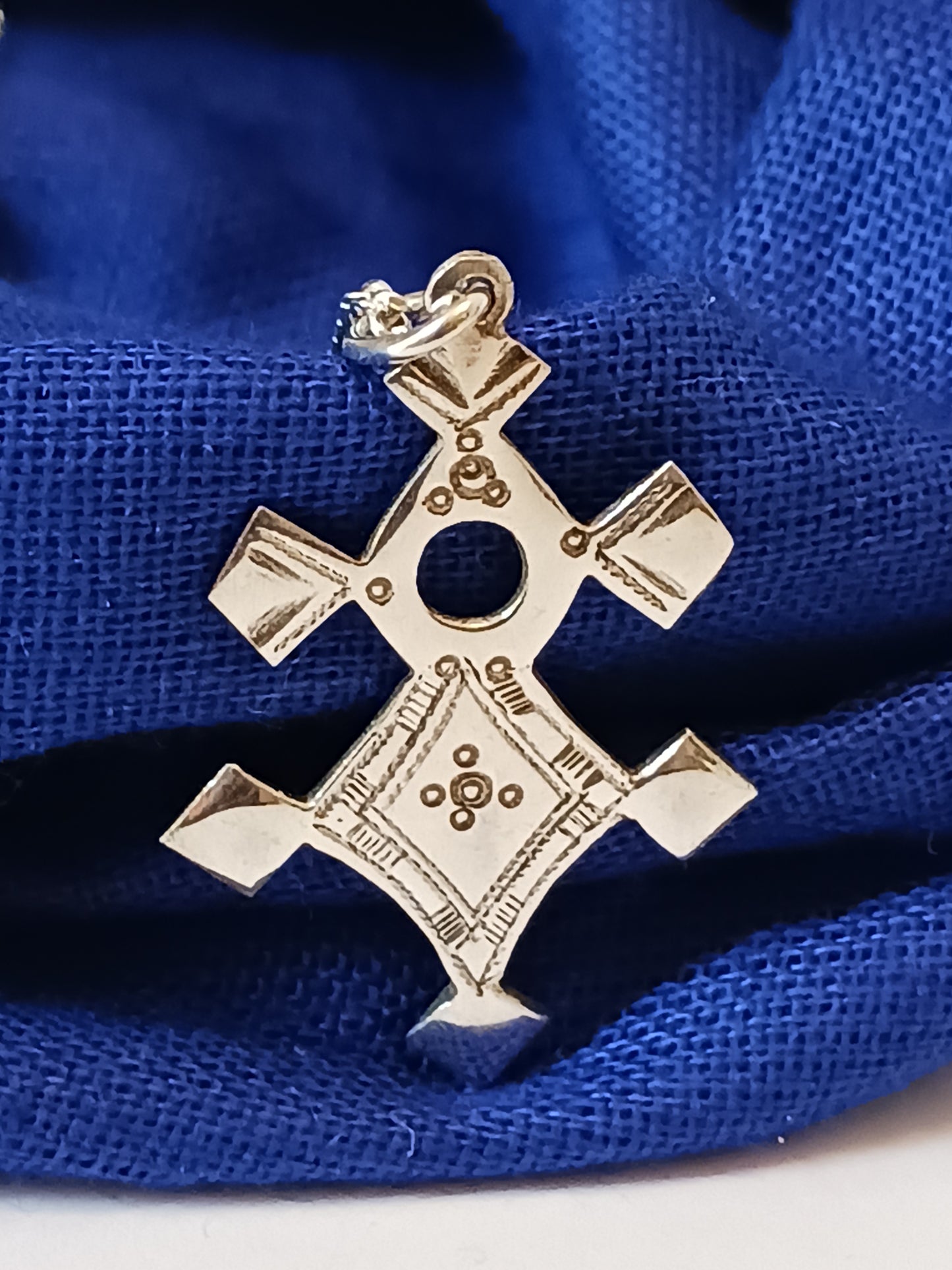 Collier Croix touareg en argent massif