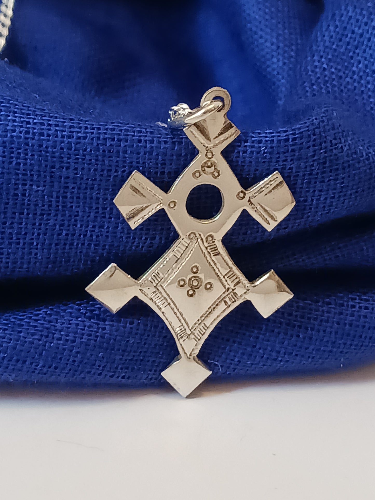 Collier Croix touareg en argent massif
