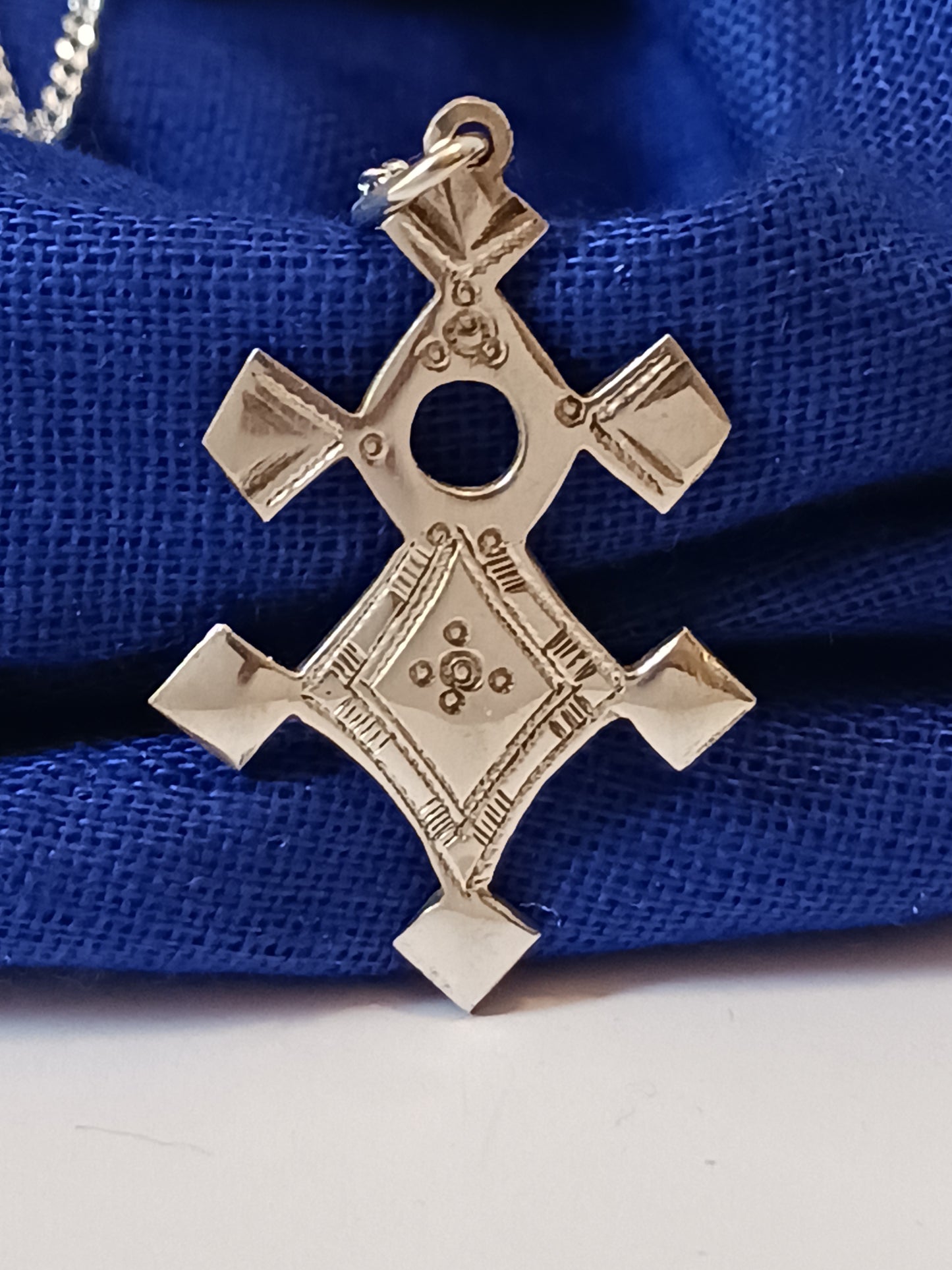Collier Croix touareg en argent massif