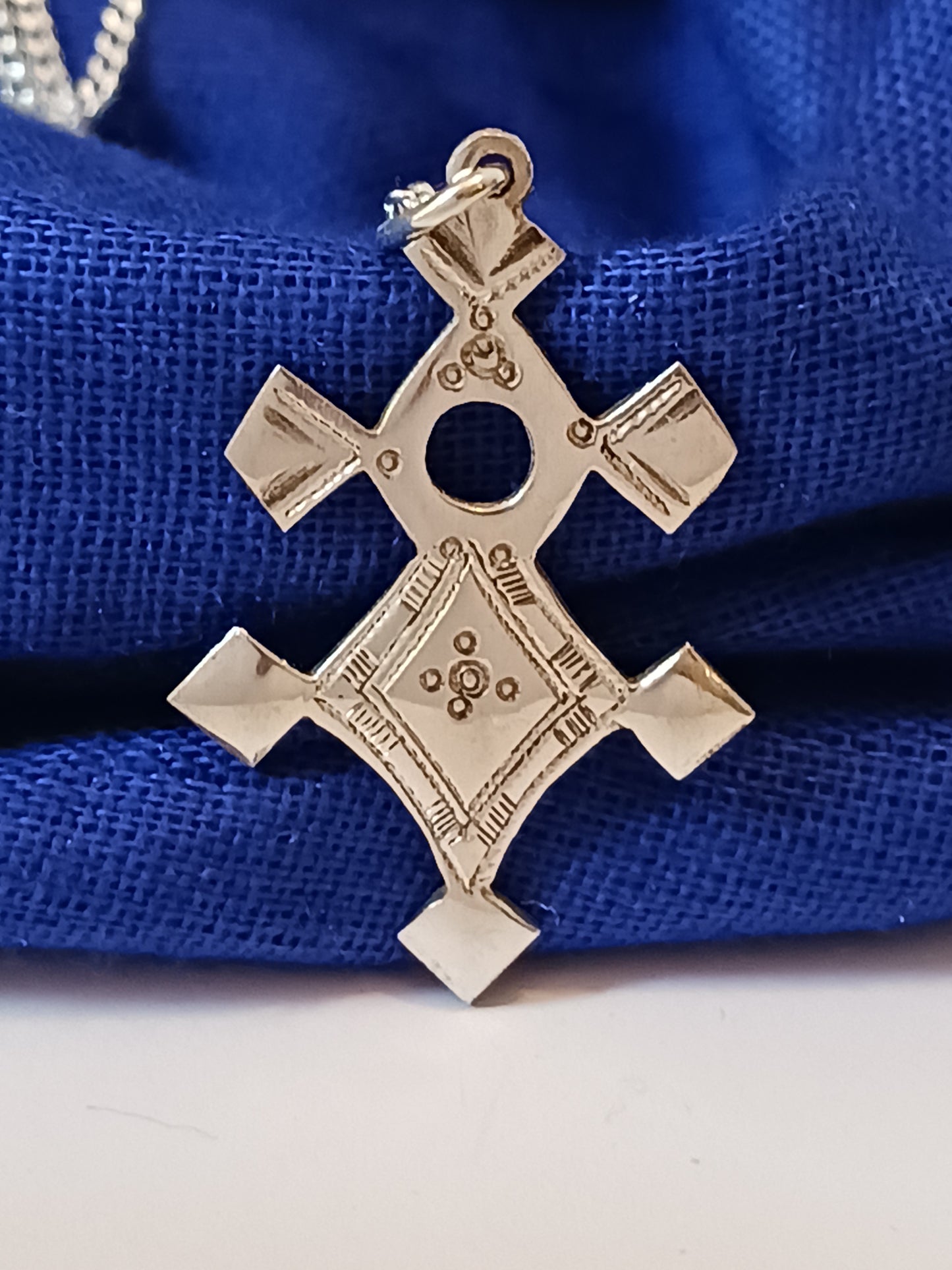 Collier Croix touareg en argent massif