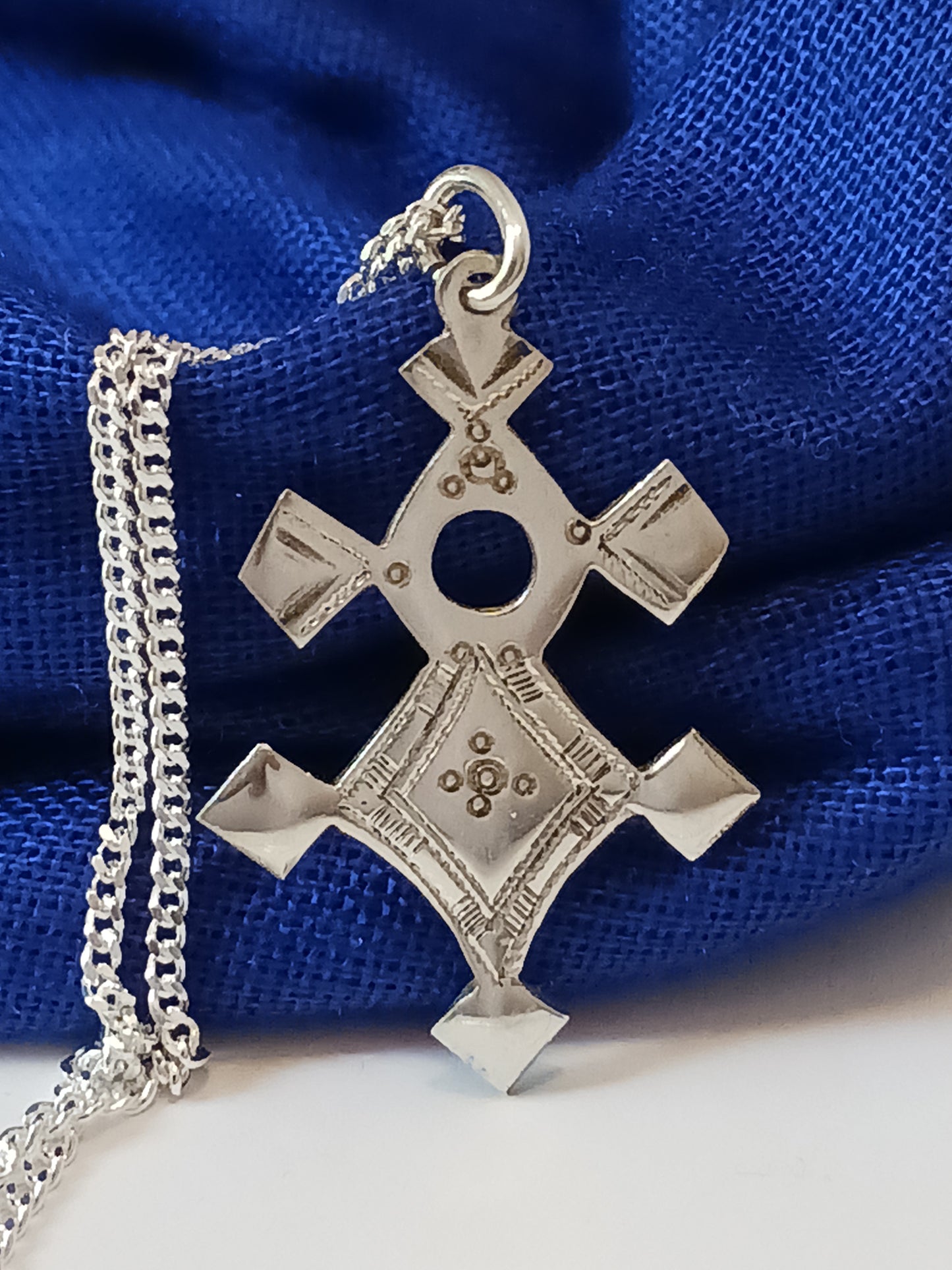 Collier Croix touareg en argent massif