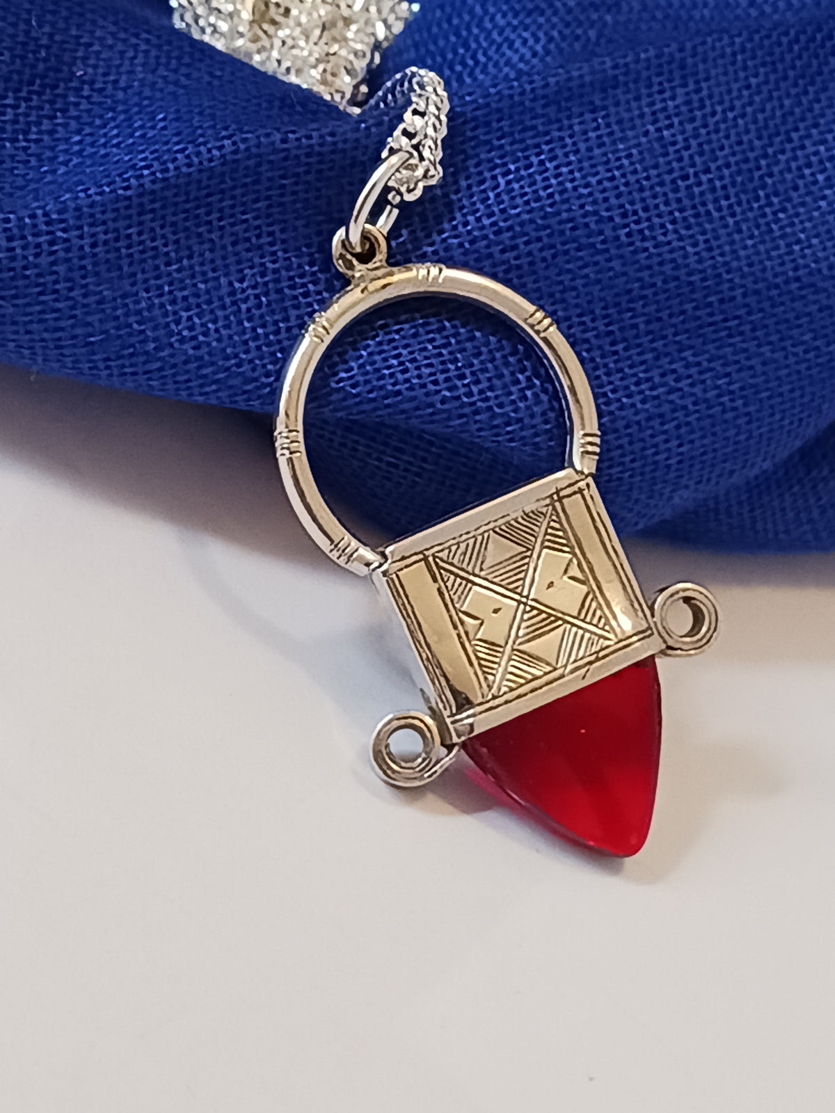 Collier Croix touareg en argent massif
