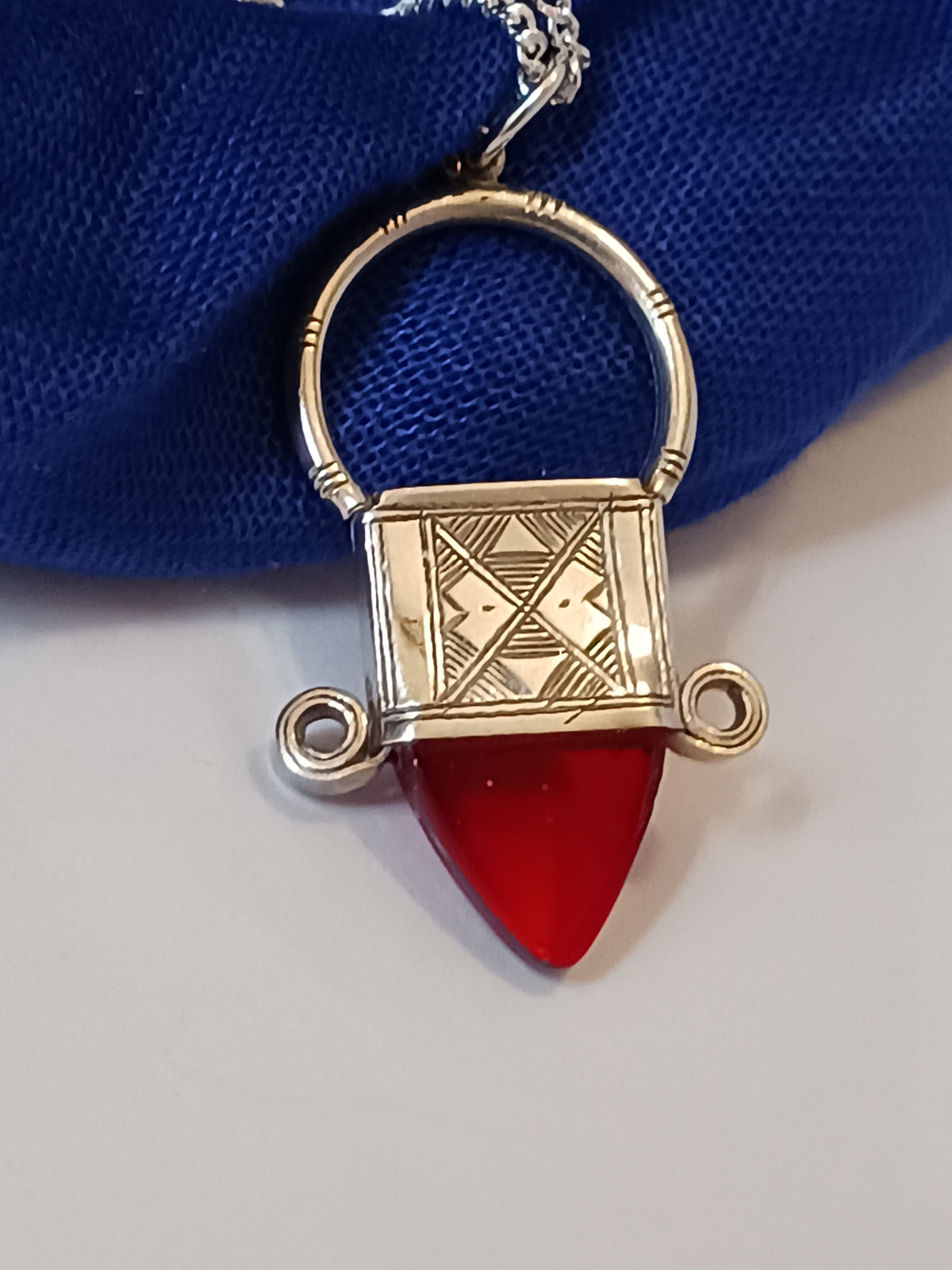 Collier Croix touareg en argent massif