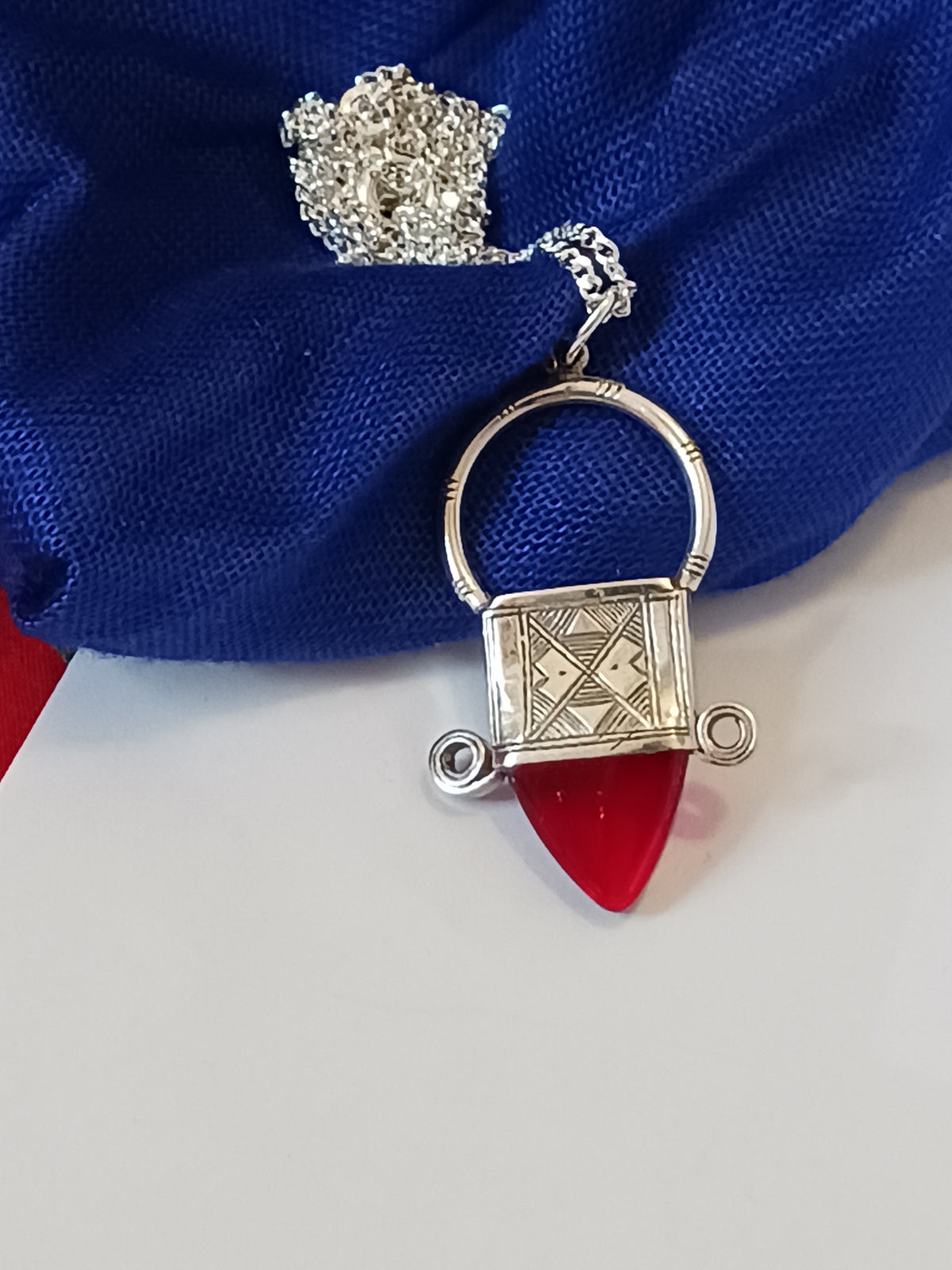 Collier Croix touareg en argent massif
