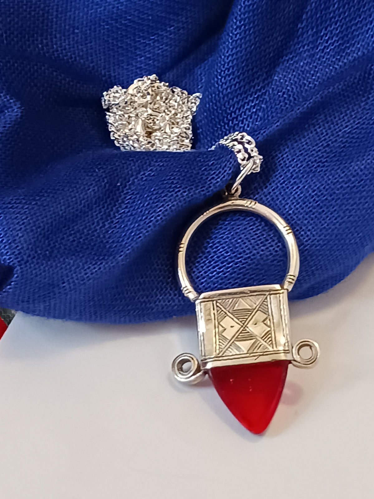 Collier Croix touareg en argent massif