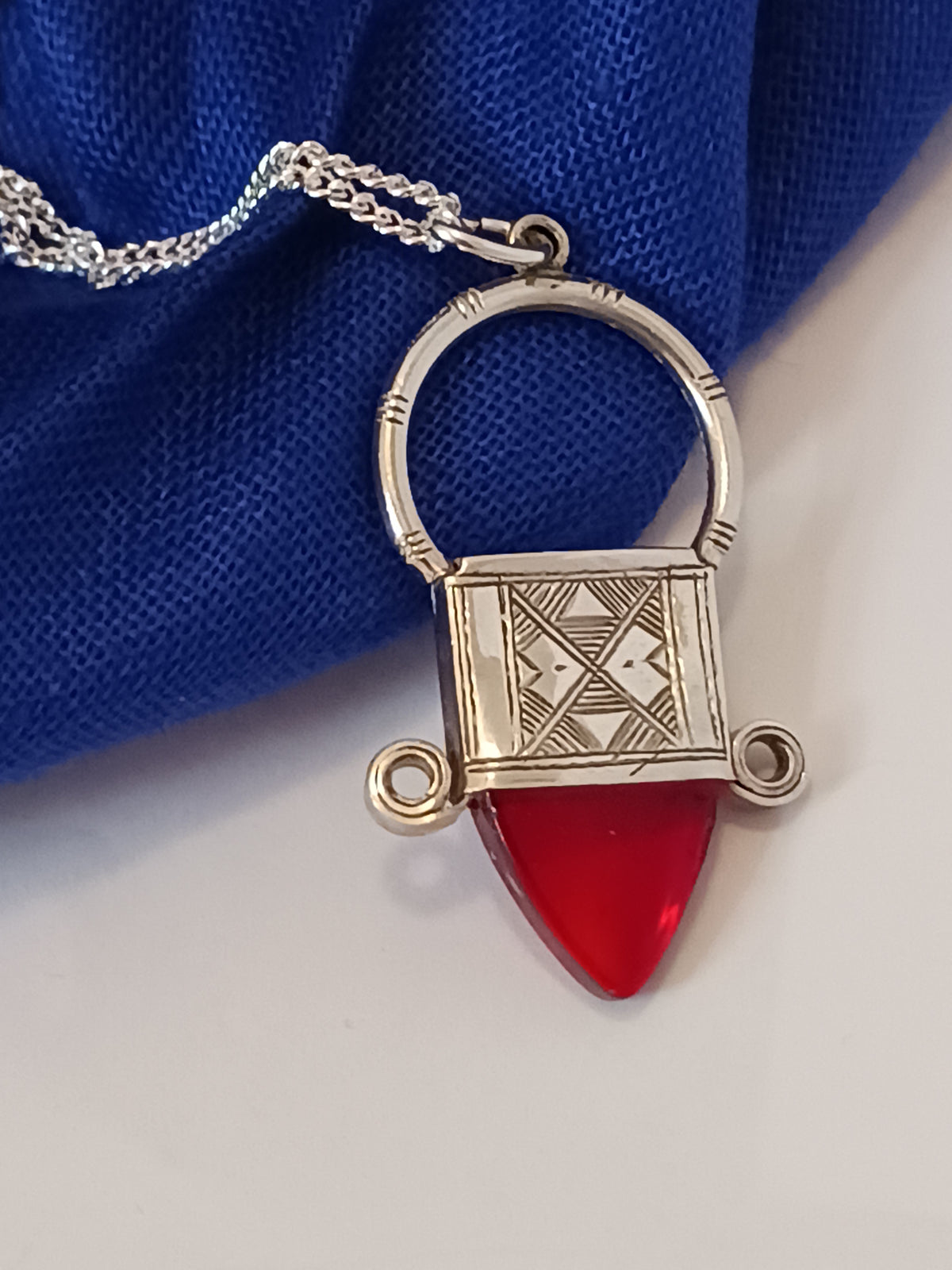 Collier Croix touareg en argent massif