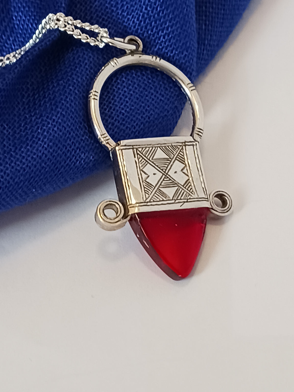 Collier Croix touareg en argent massif