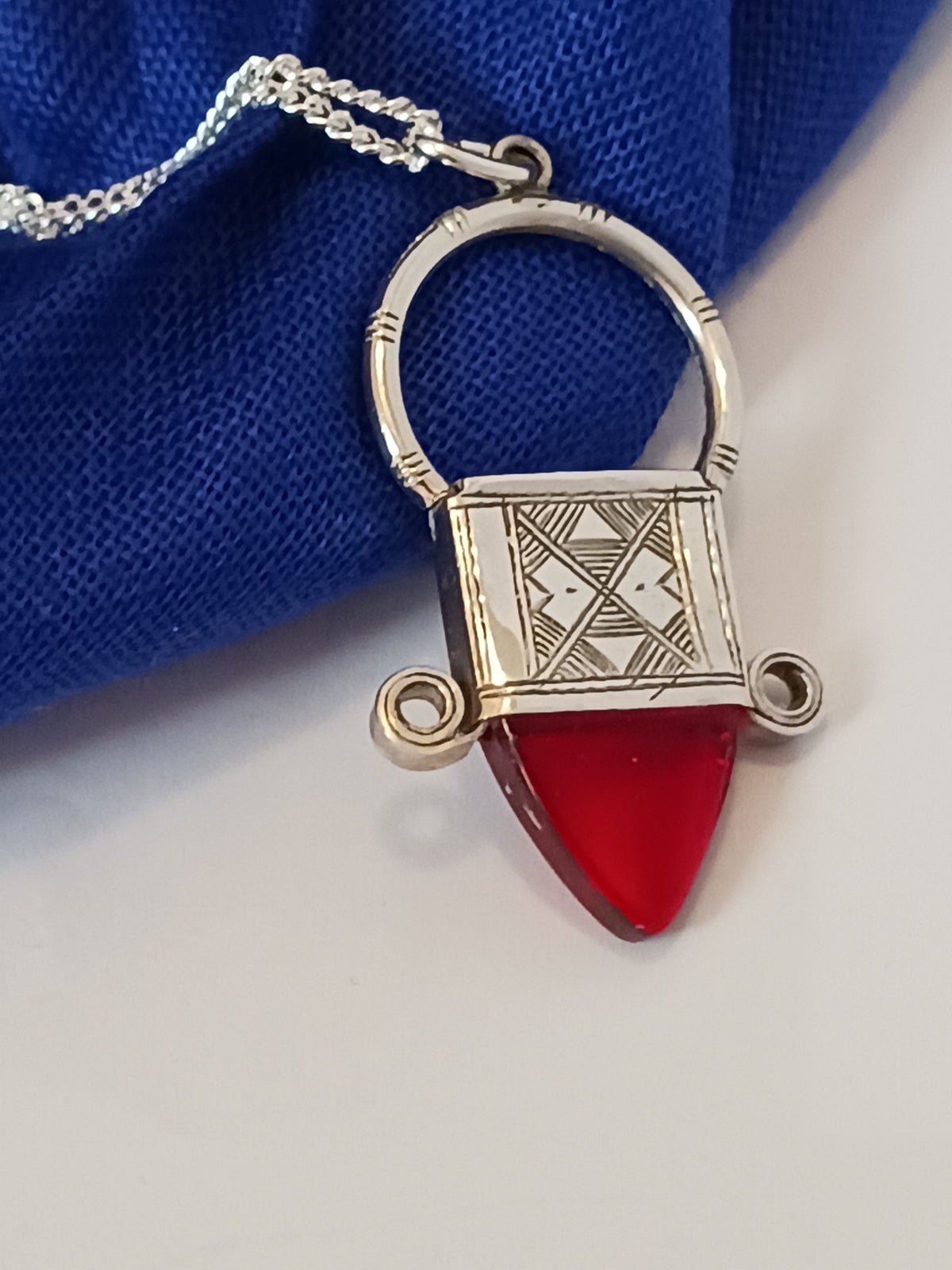 Collier Croix touareg en argent massif