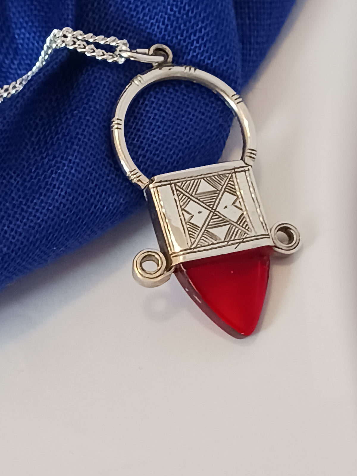 Collier Croix touareg en argent massif