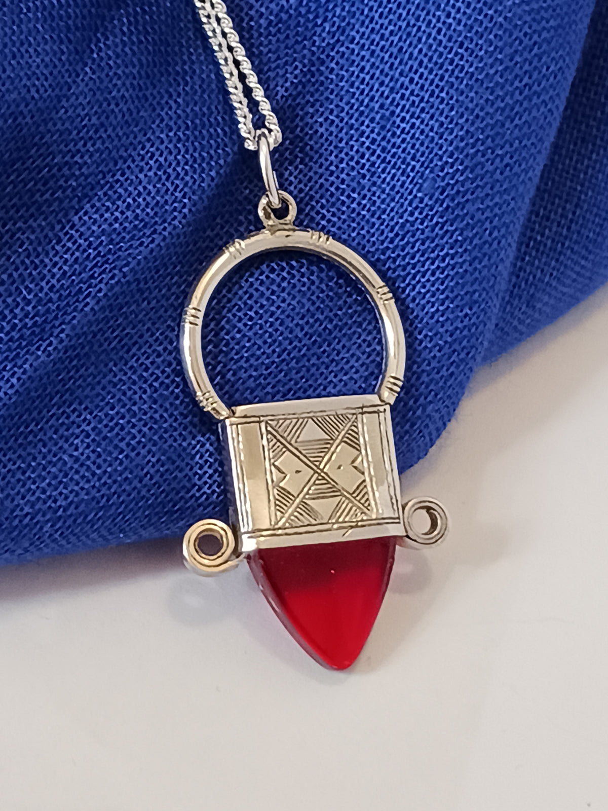 Collier Croix touareg en argent massif