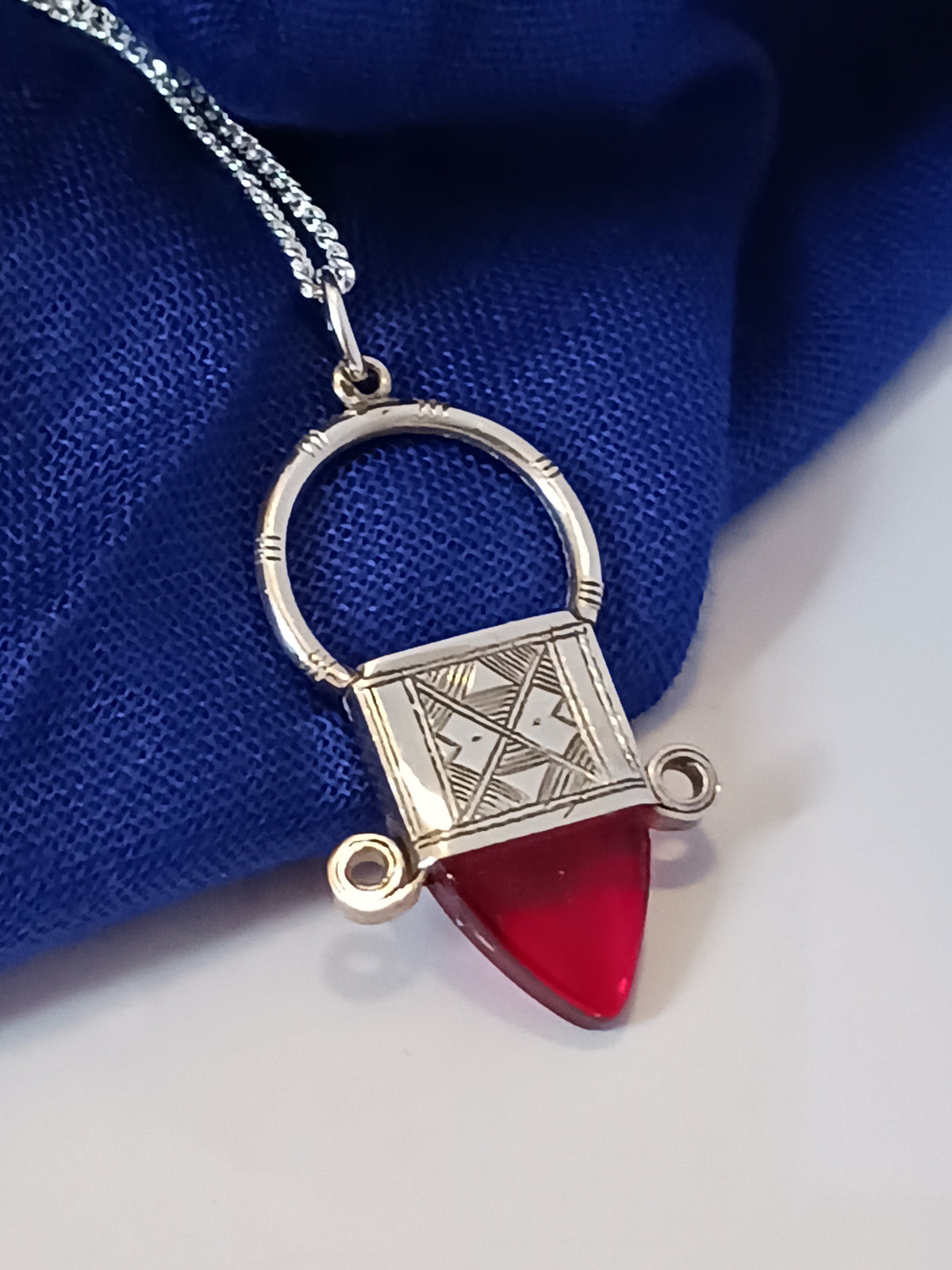 Collier Croix touareg en argent massif