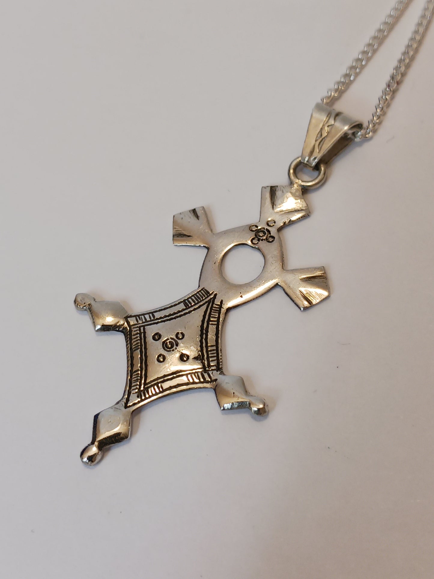 Collier Croix touareg en argent massif