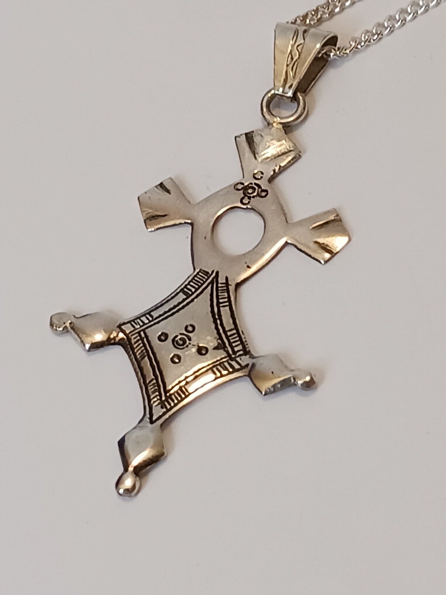 Collier Croix touareg en argent massif