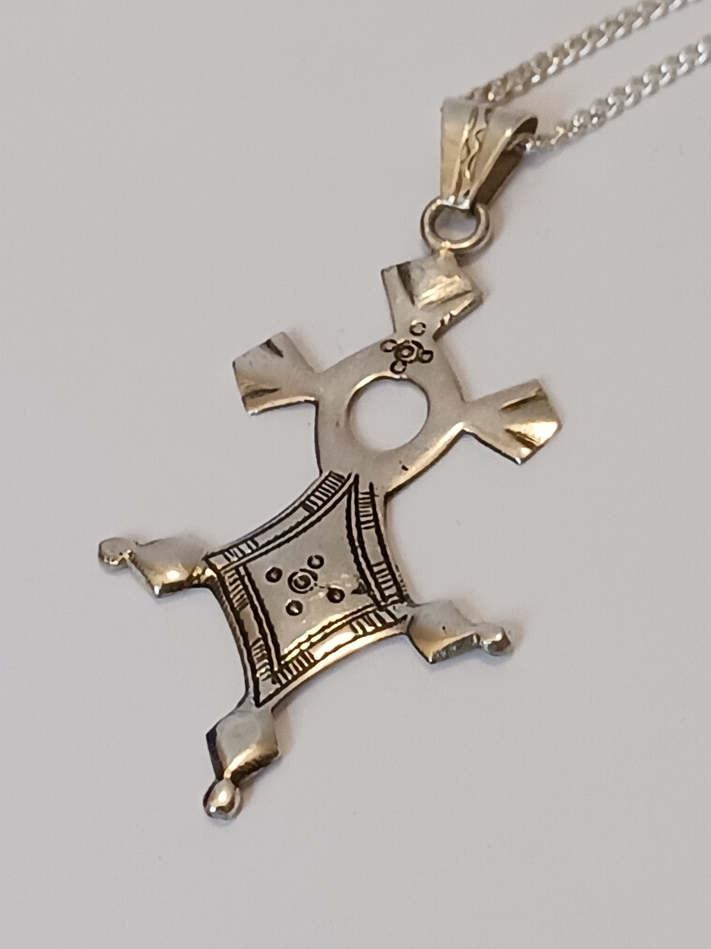 Collier Croix touareg en argent massif