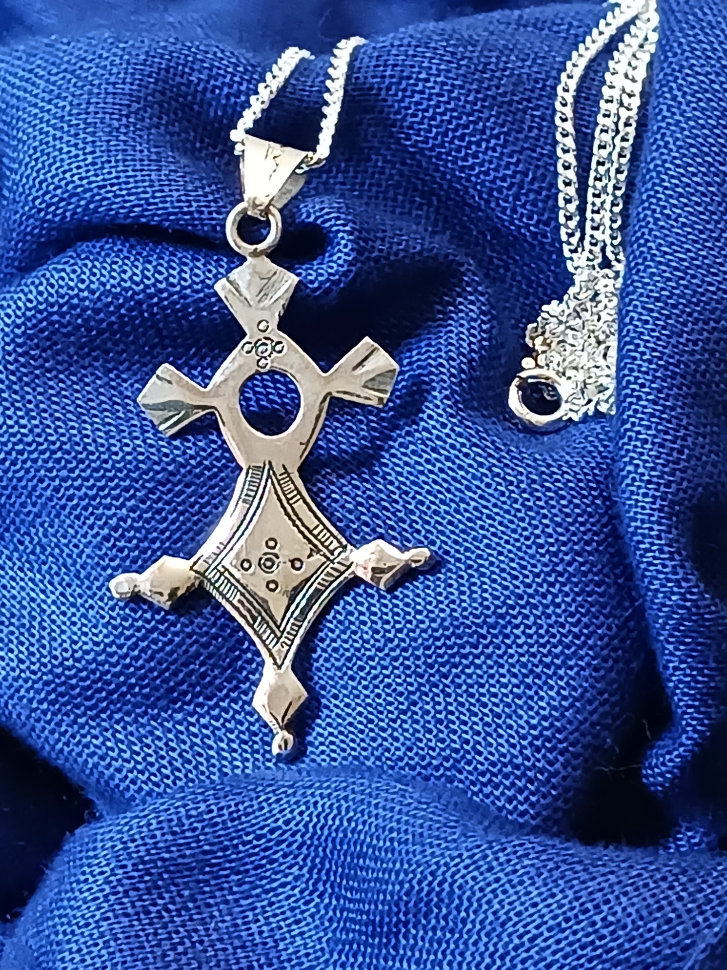 Collier Croix touareg en argent massif