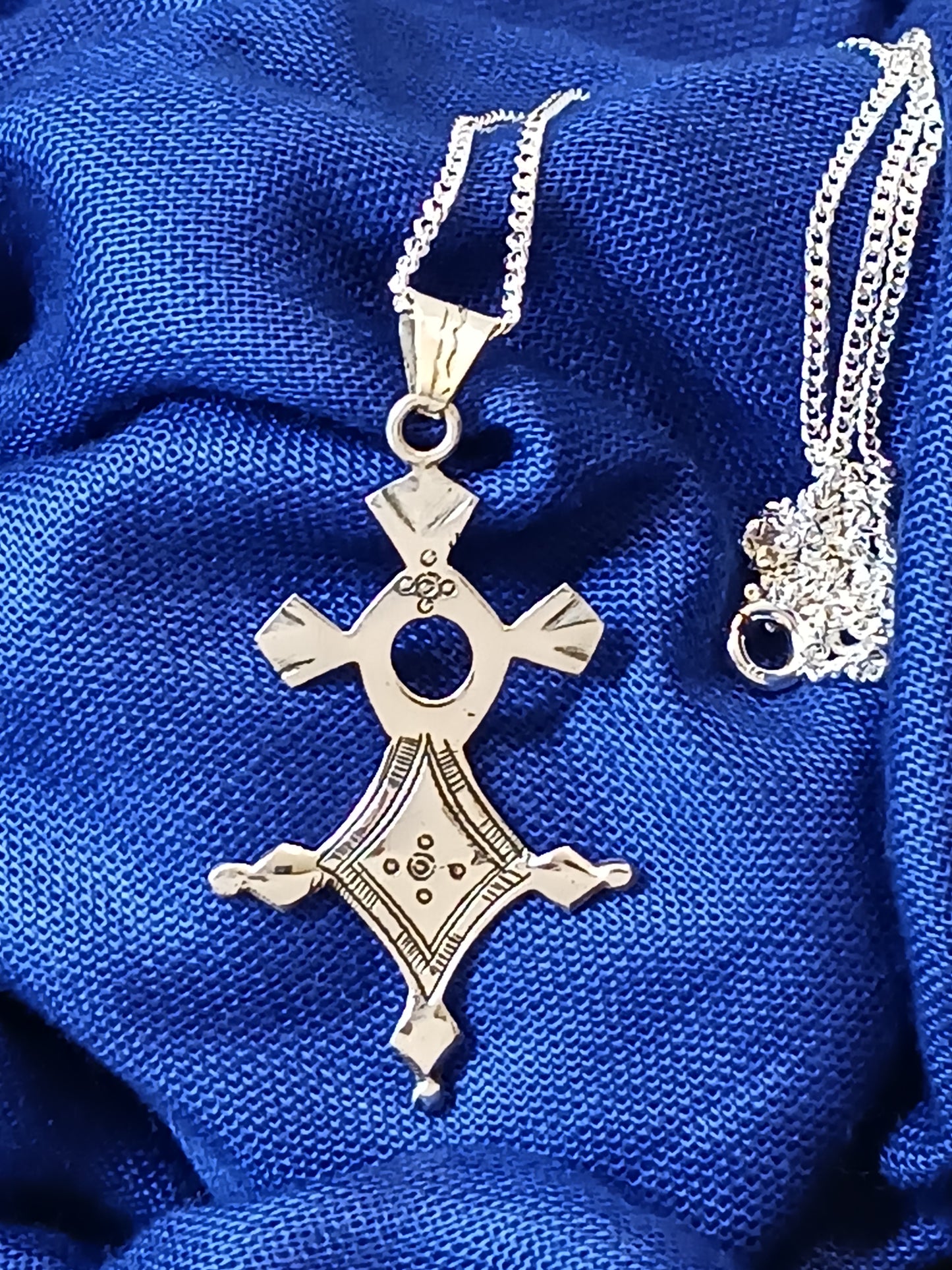 Collier Croix touareg en argent massif