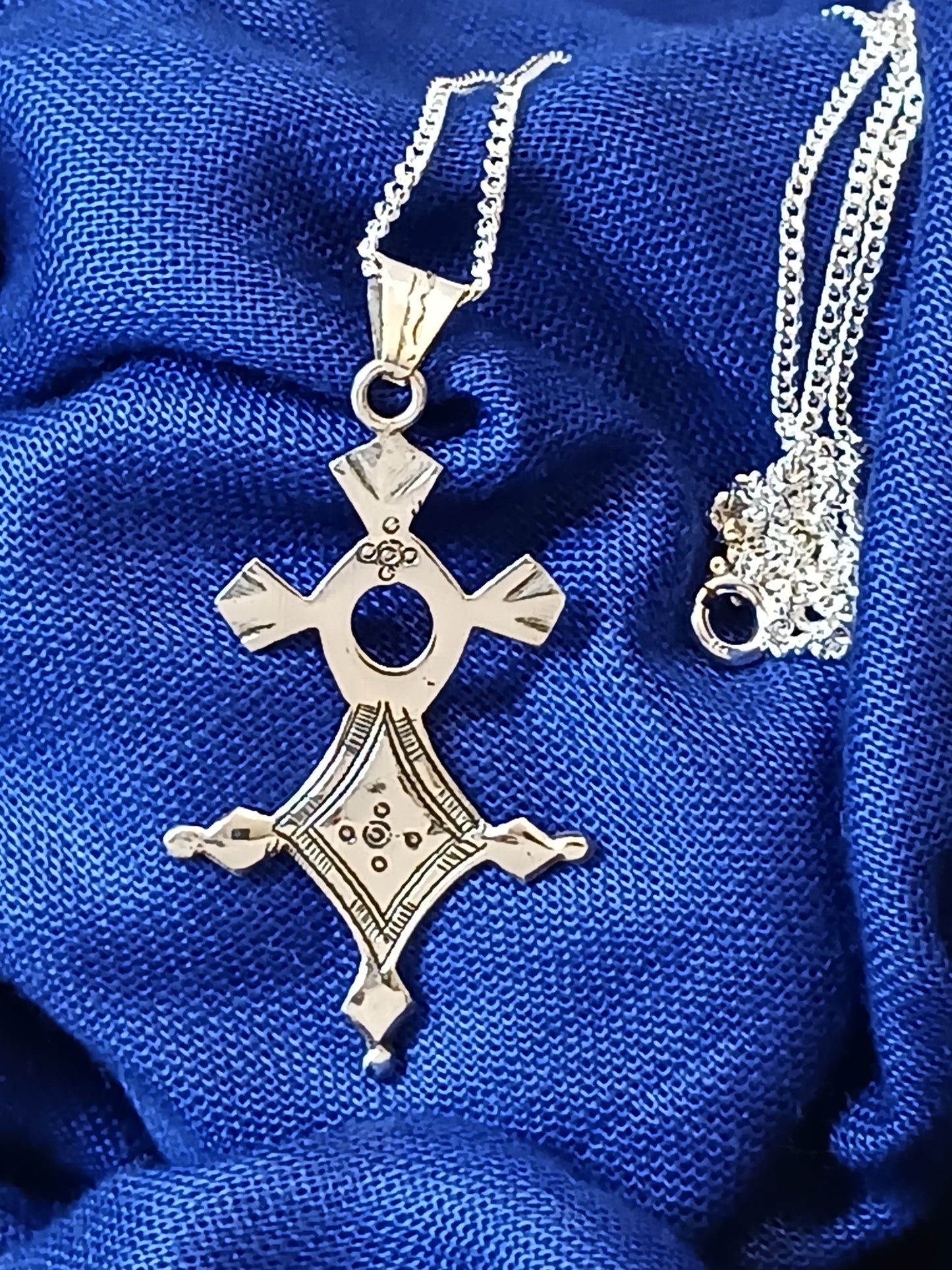 Collier Croix touareg en argent massif