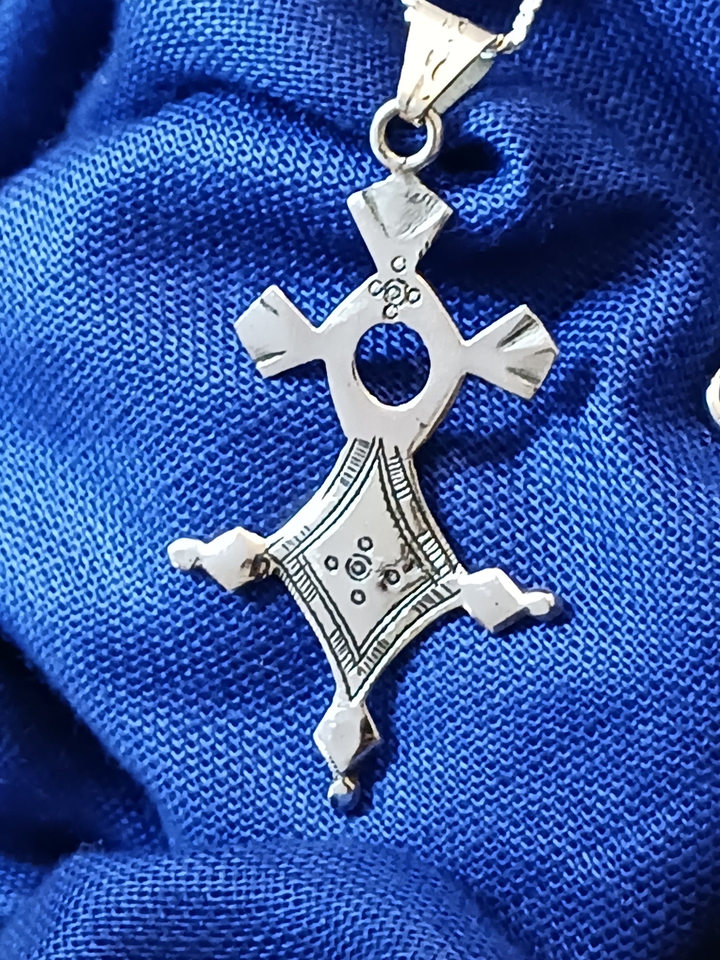 Collier Croix touareg en argent massif