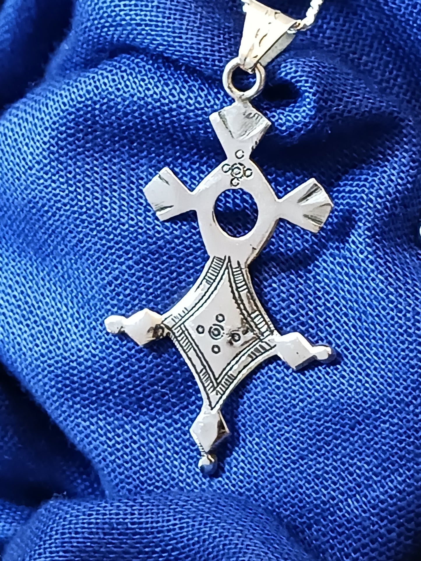 Collier Croix touareg en argent massif
