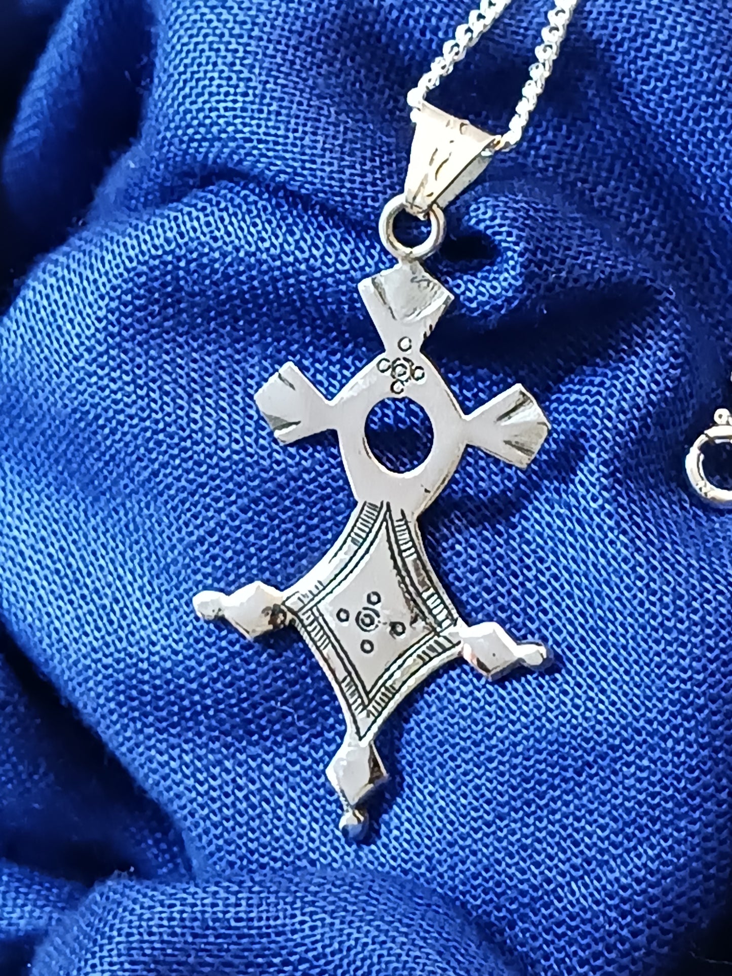 Collier Croix touareg en argent massif