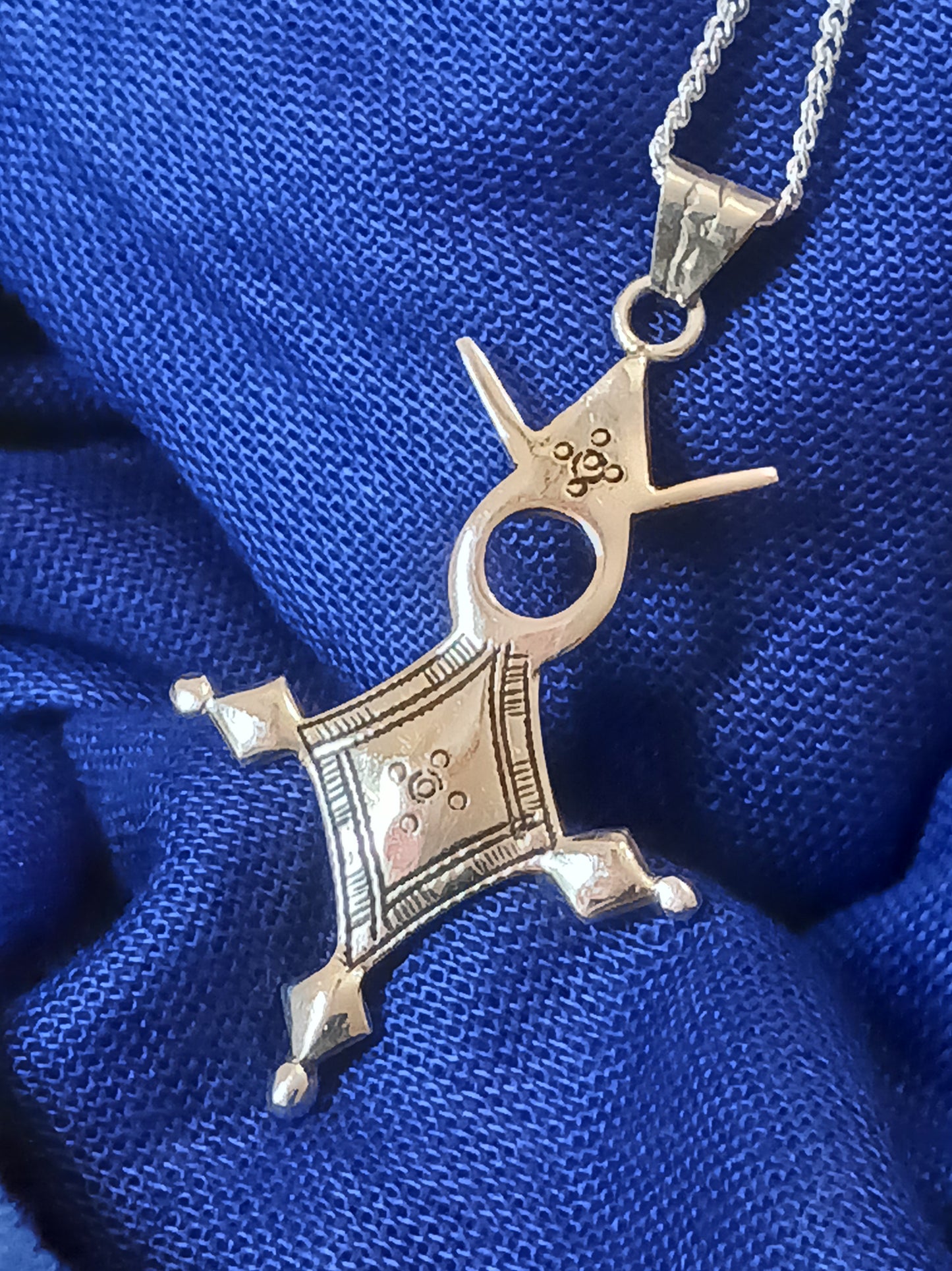 Collier Croix touareg en argent massif