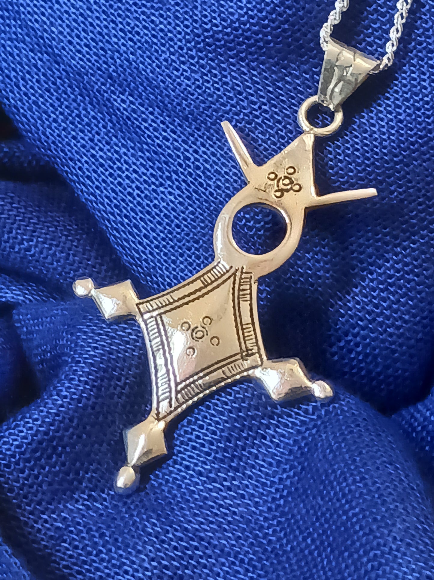Collier Croix touareg en argent massif