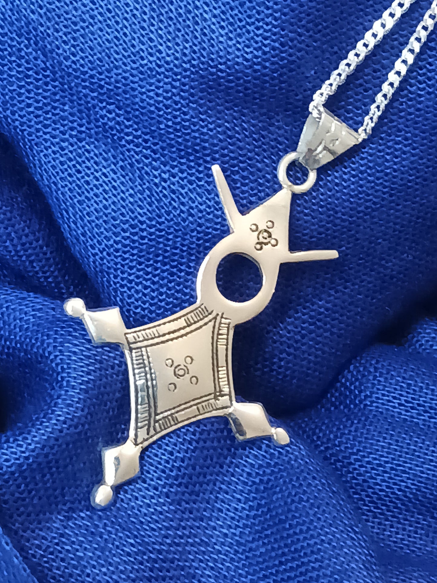 Collier Croix touareg en argent massif
