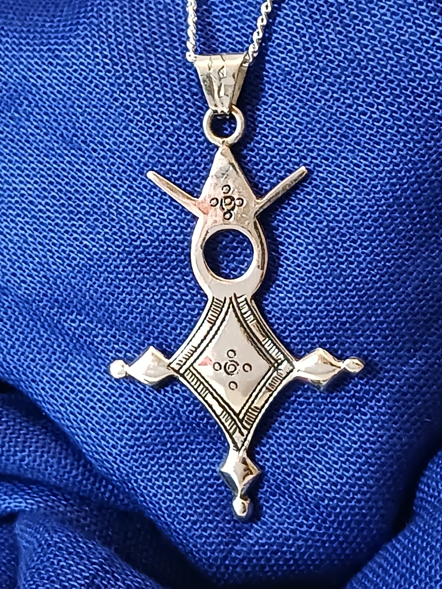Collier Croix touareg en argent massif