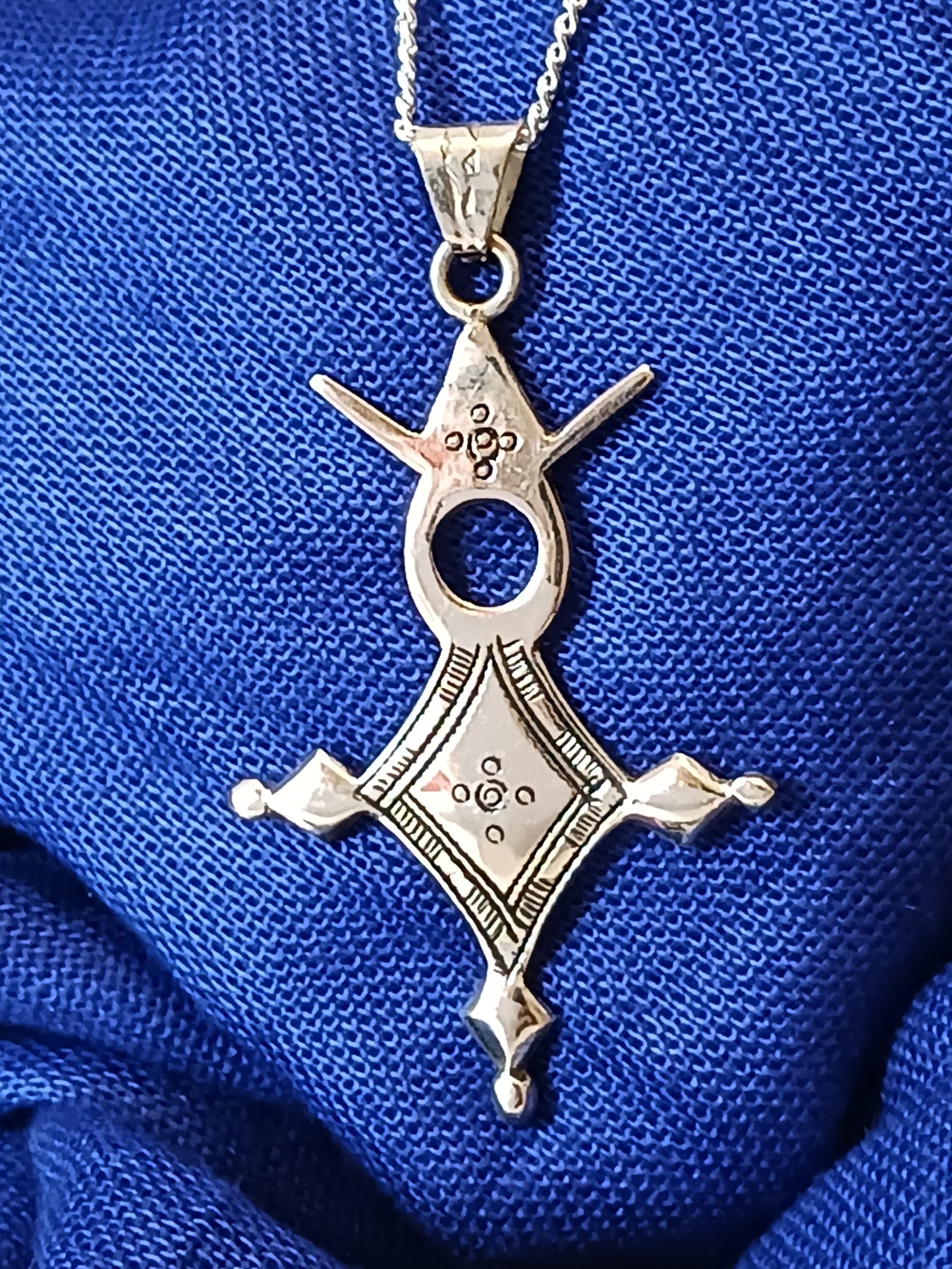 Collier Croix touareg en argent massif