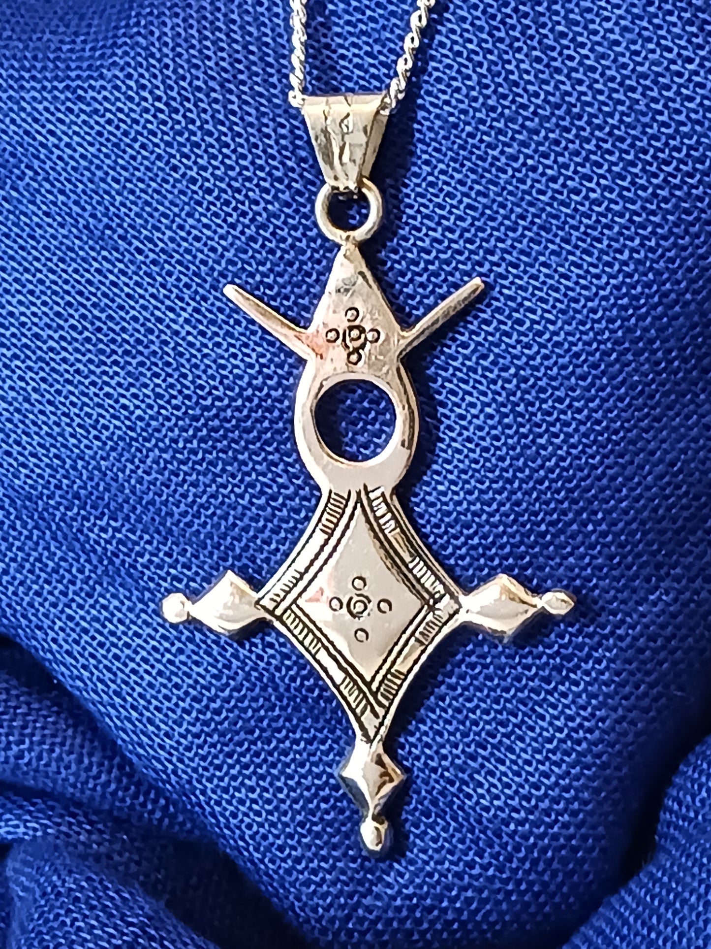 Collier Croix touareg en argent massif
