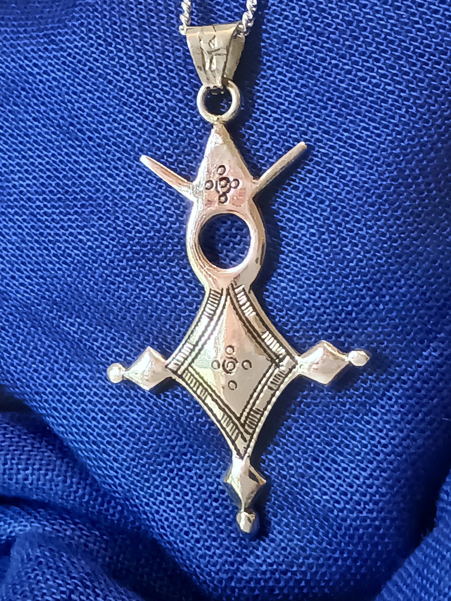 Collier Croix touareg en argent massif