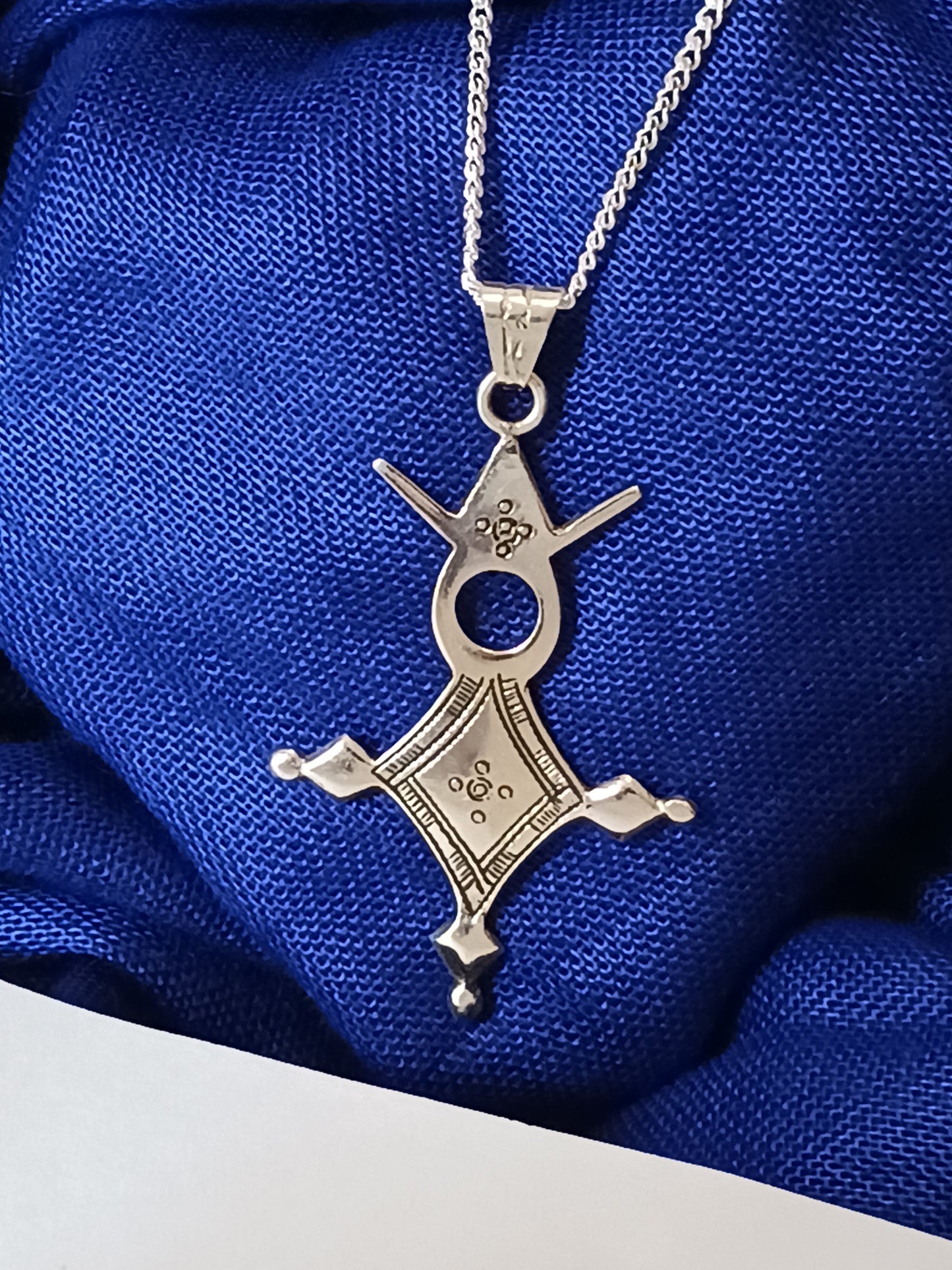 Collier Croix touareg en argent massif